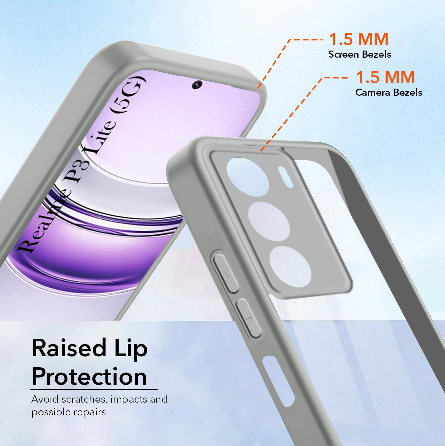 For Realme P3 lite Back Cover Case Ultra-Hybrid (Lifetime Anti Yellow | Anti Scratch | Crystal Clear Shockproof)