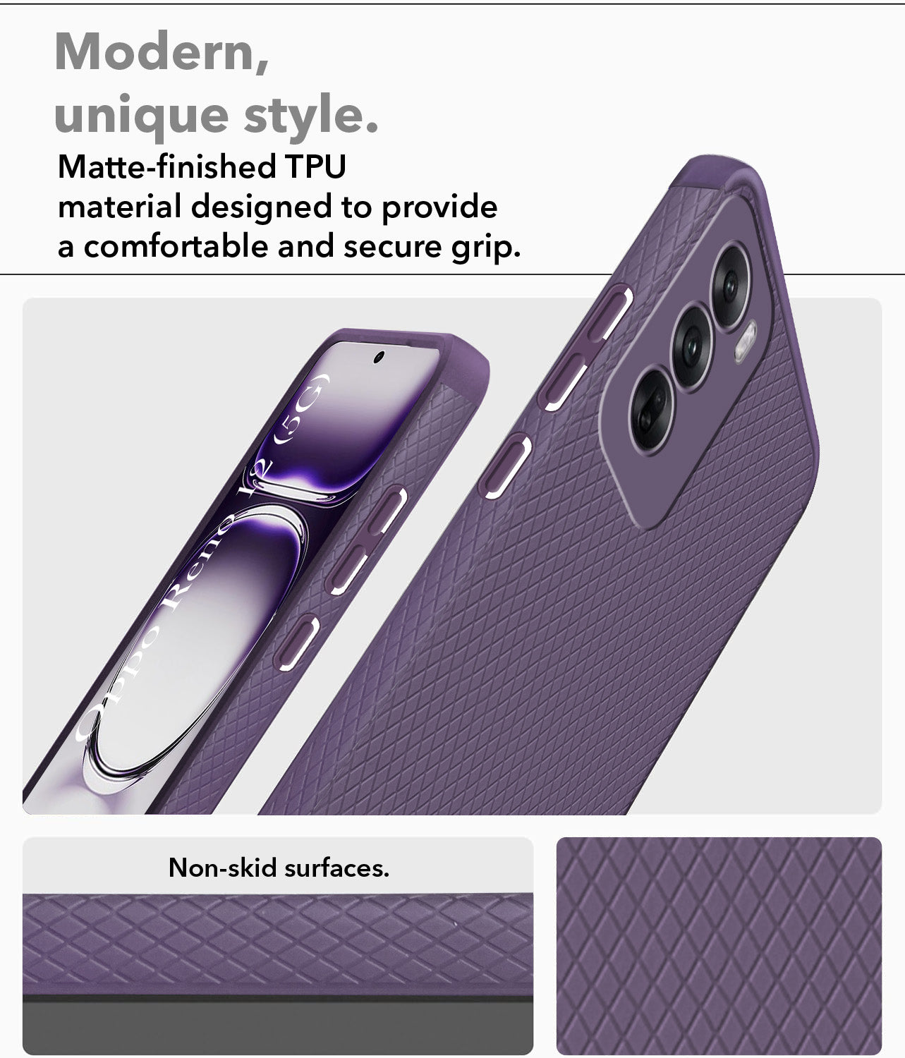 For Oppo Reno12 5G | Oppo Reno 12 5G Back Cover Case  (Liquid Silicone | Side Grip | Camera Protection)
