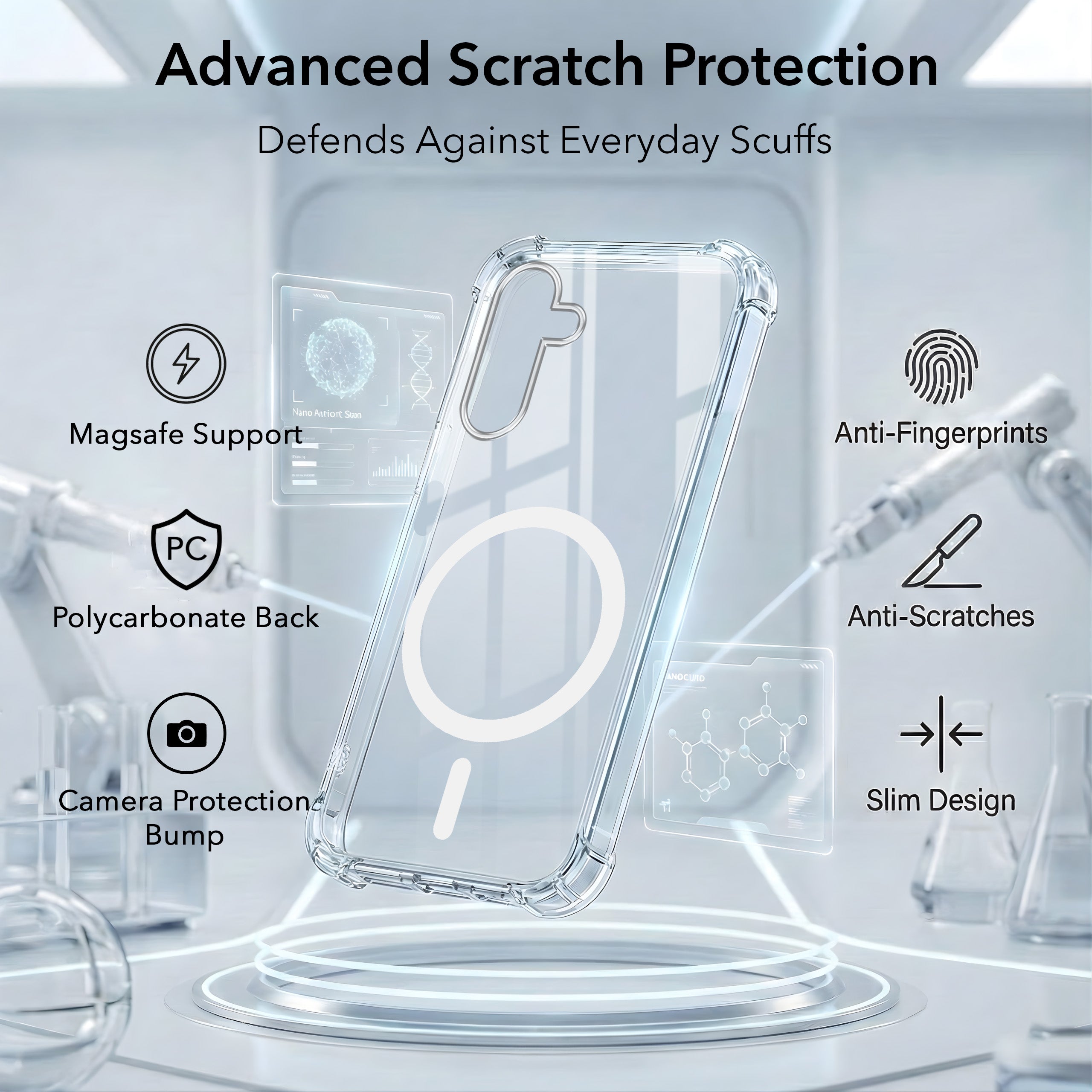 For Samsung Galaxy M36 | Samsung Galaxy F36 Back Cover Shockproof Crystal-Clear (Magsafe Wireless Support | Drop & Camera Protection | Hard Polycarbonate)