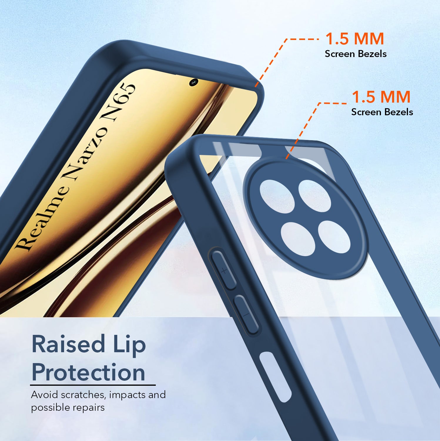 For Realme Narzo N65 5G Ultra-Hybrid Back Cover Case (Lifetime Anti Yellow | Anti Scratch | Crystal Clear Shockproof)