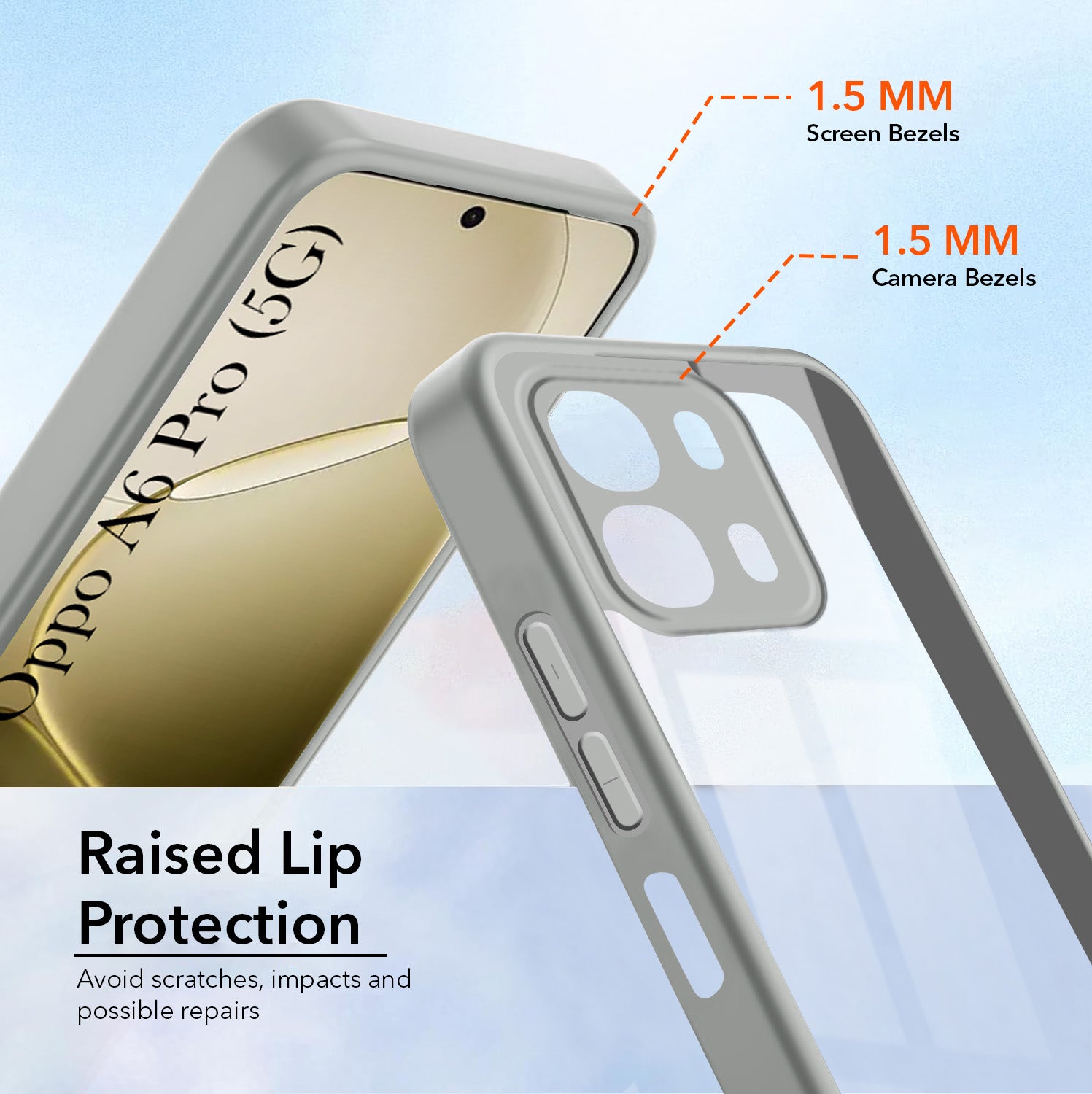 For Oppo A6 Pro Back Cover Case Ultra-Hybrid (Lifetime Anti Yellow | Anti Scratch | Crystal Clear Shockproof)