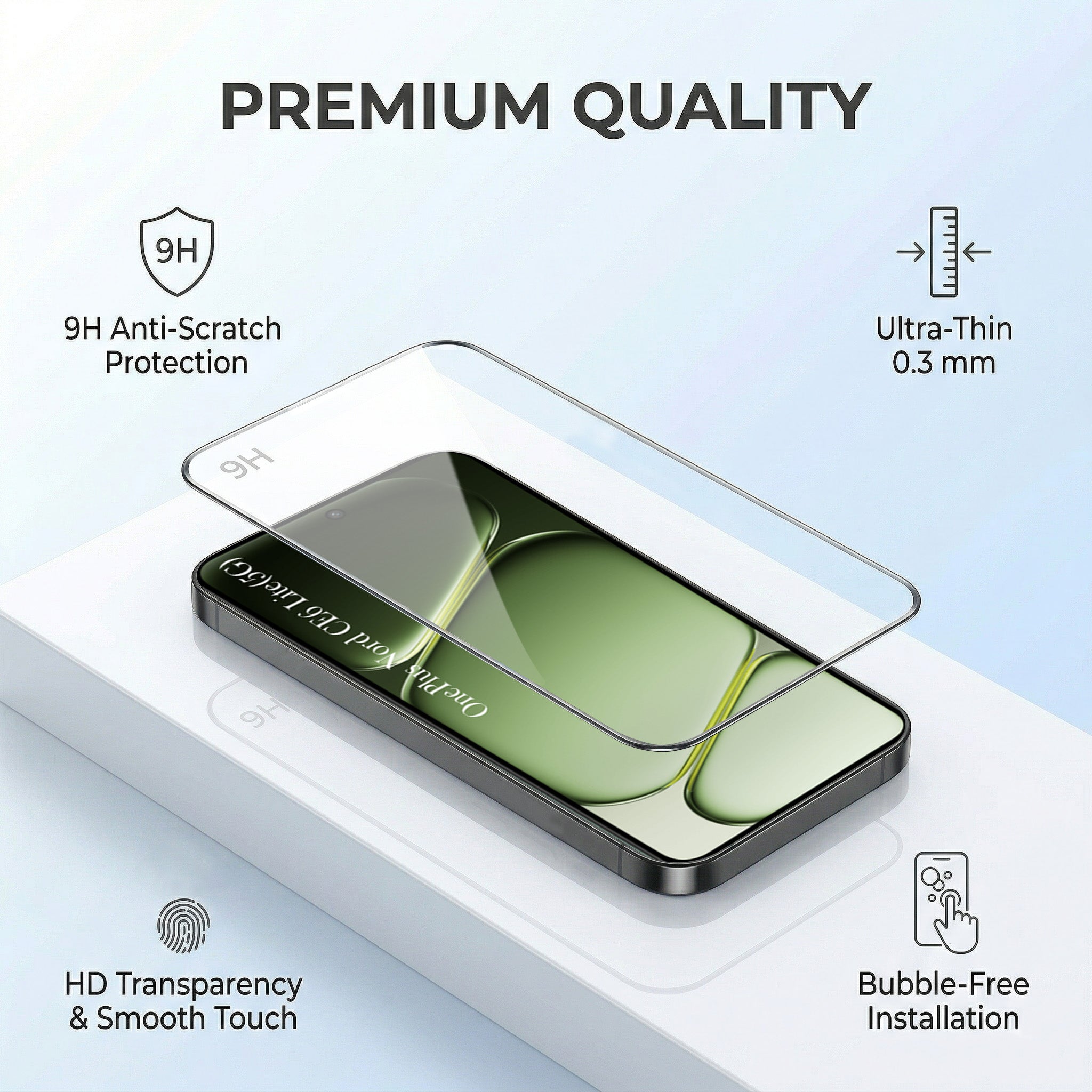 For OnePlus Nord CE 6 Lite Combo with Back Cover and 9H Tempered Glass (Liquid Silicone | Camera Protection | Oleophobic Coating Screen Glass)