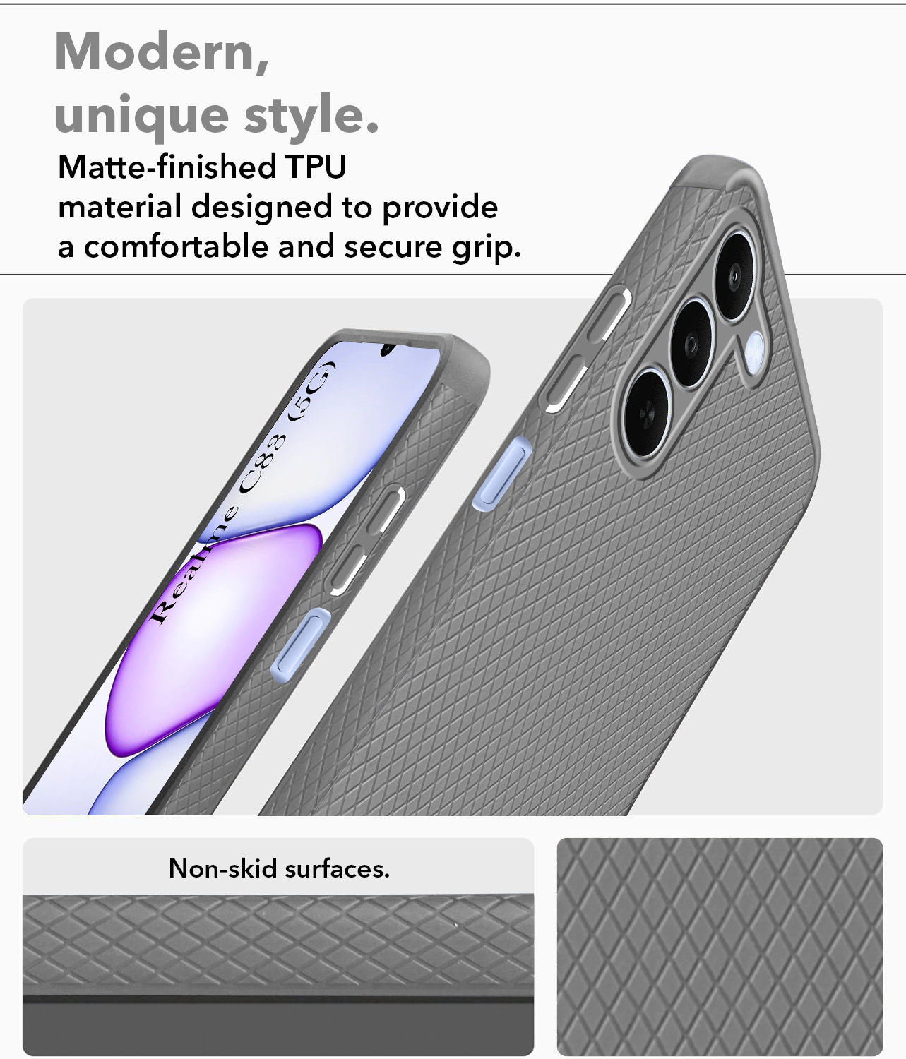 For Realme C83 5G Back Cover Case Liquid Silicone (Camera Protection | Side Grip Texture | Soft and Flexible)