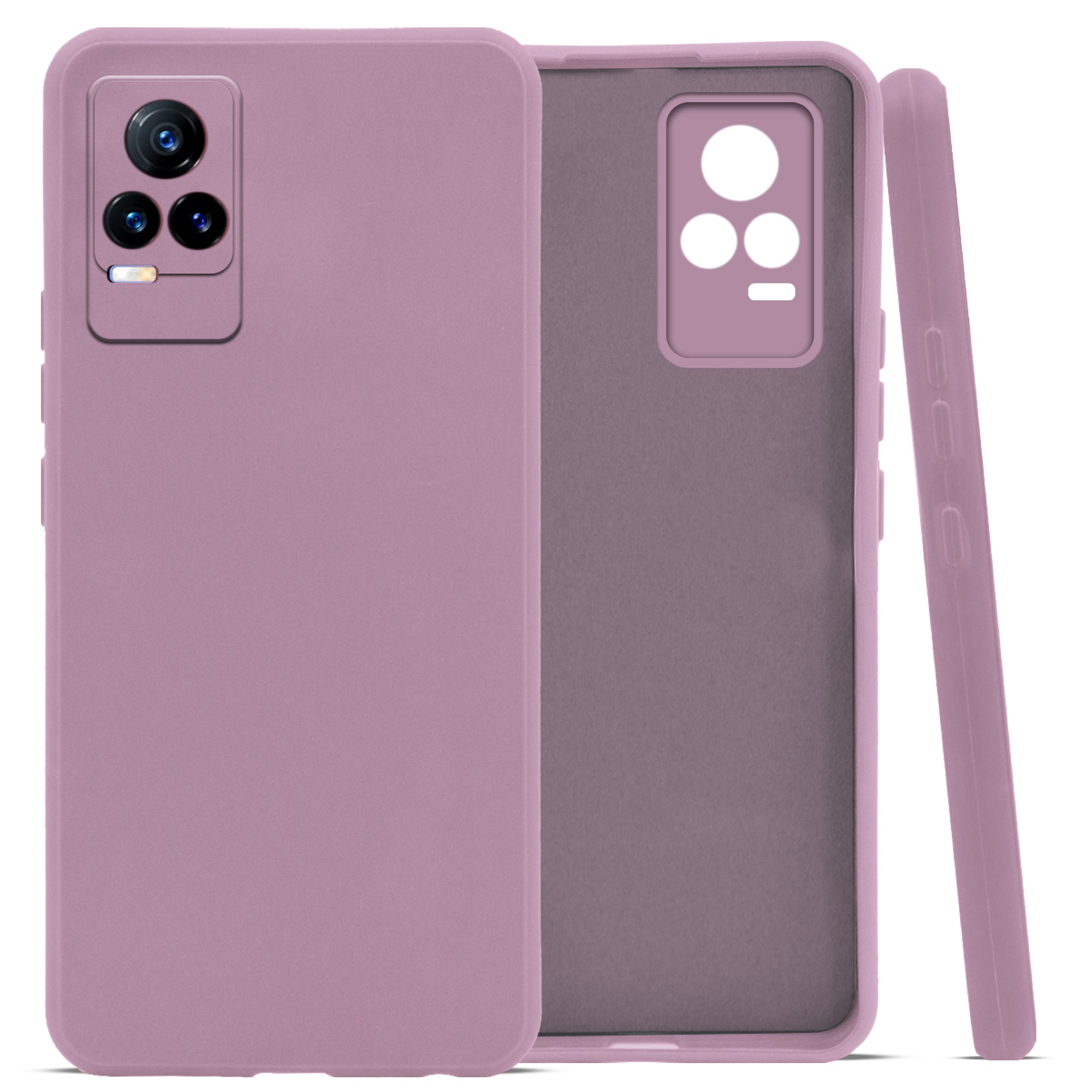 For Vivo Y73 Back Cover Case ( Matte Finish Silicone with Inside Fiber cloth)