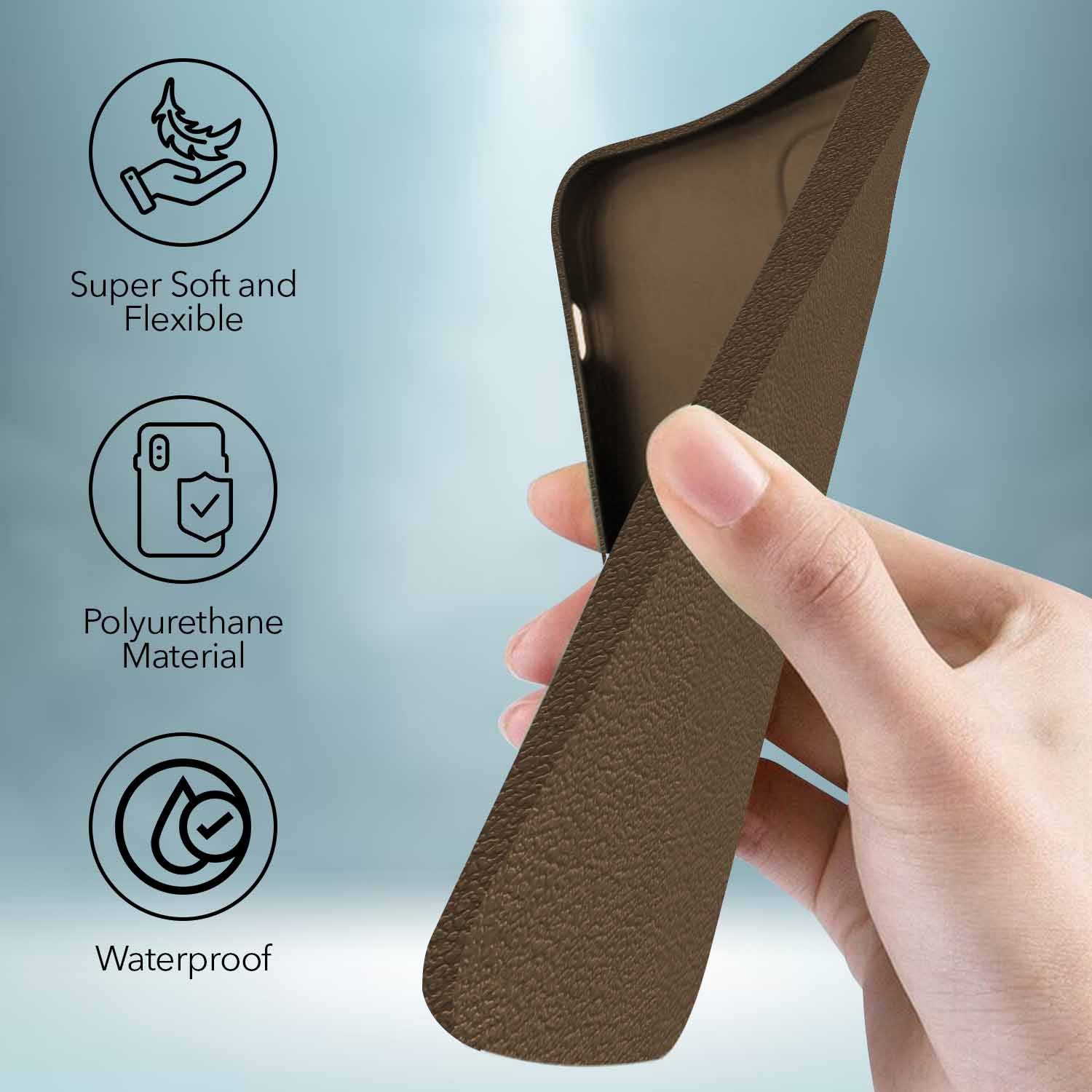 For Poco C85 5G Back Cover Case Silicone (Glass Like Camera Protection | Leather Feel | Minimalist Professional Grip)