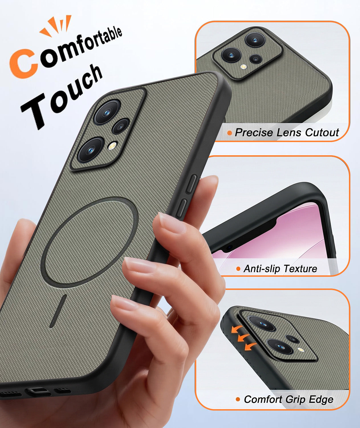 For Realme 9 Pro Back Cover Case PU Leather (Texture Grip Design | Professional Minimalist | Camera Protection | Soft and Flexible)
