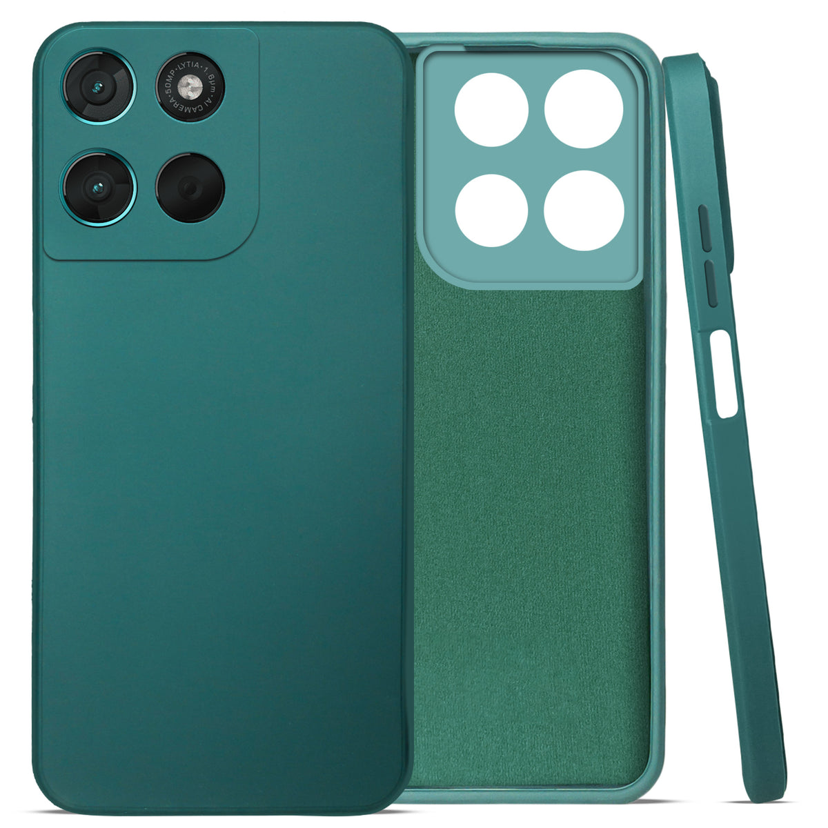 For Motorola G77 Power Back Cover Case (Matte Finish Silicone with Inside Fiber cloth)