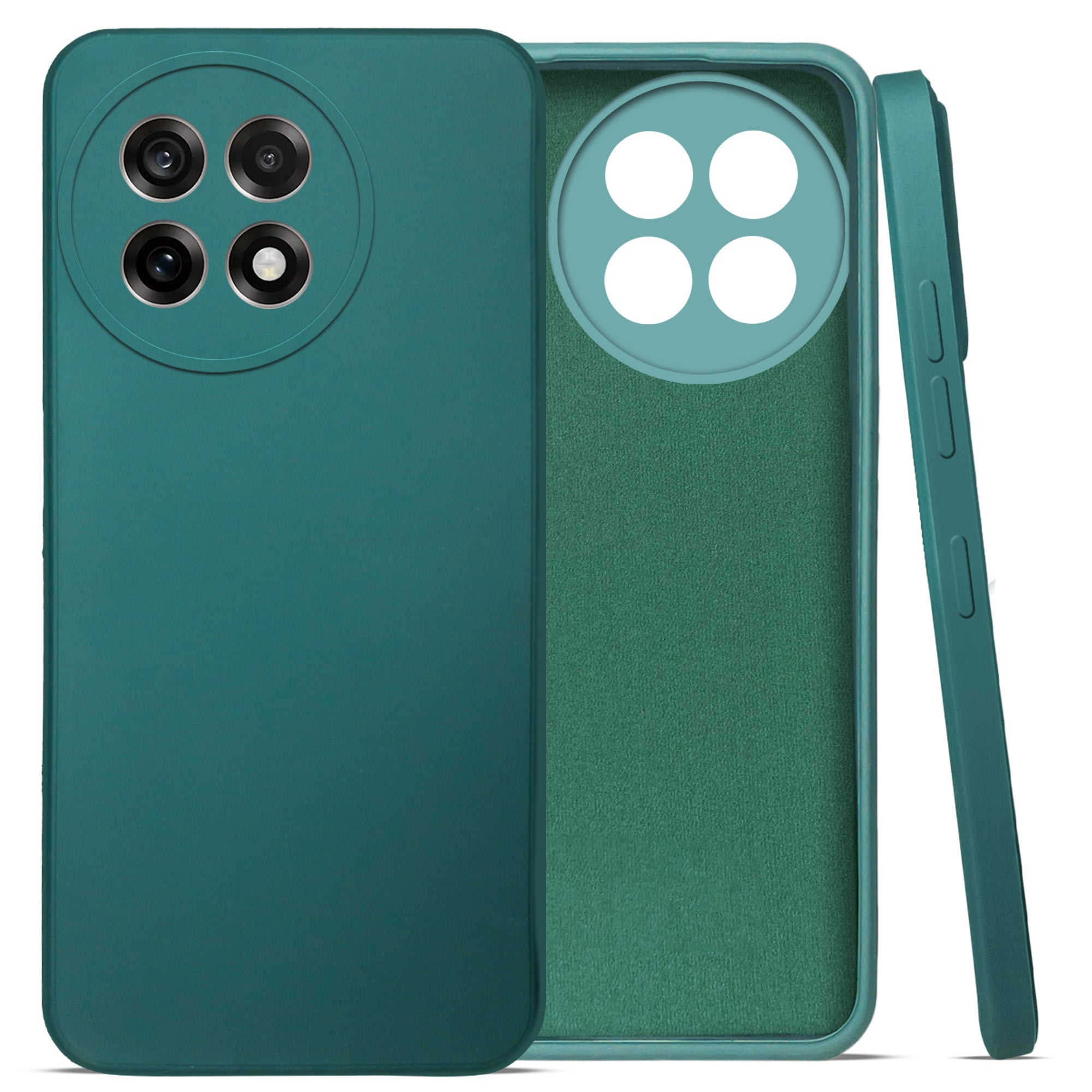 For OnePlus 13R Back Cover Case (Matte Finish Silicone with Inside Fiber cloth)