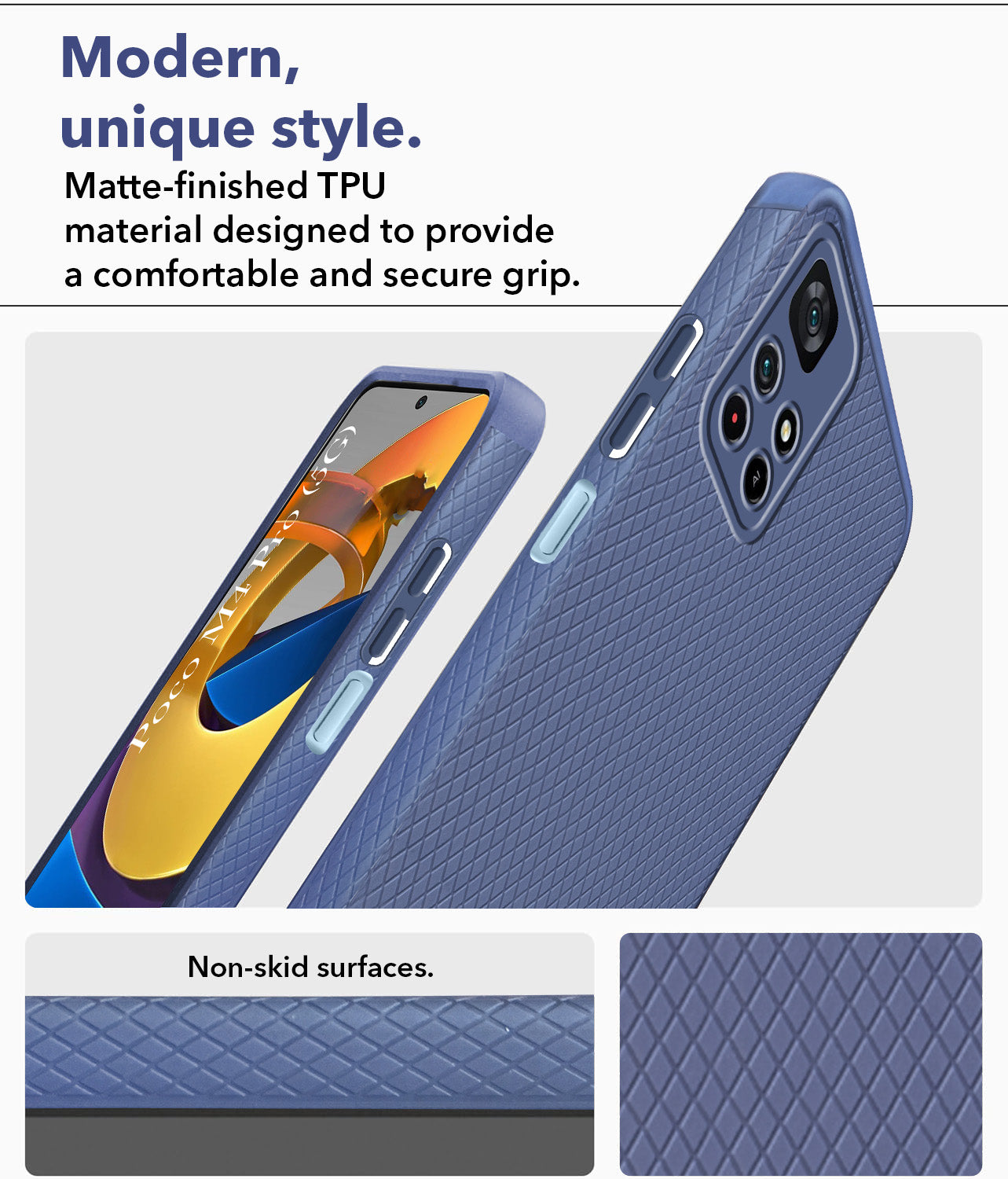For Poco M4 Pro 5G Back Cover Case Liquid Silicone (Camera Protection | Side Grip Texture | Soft and Flexible)