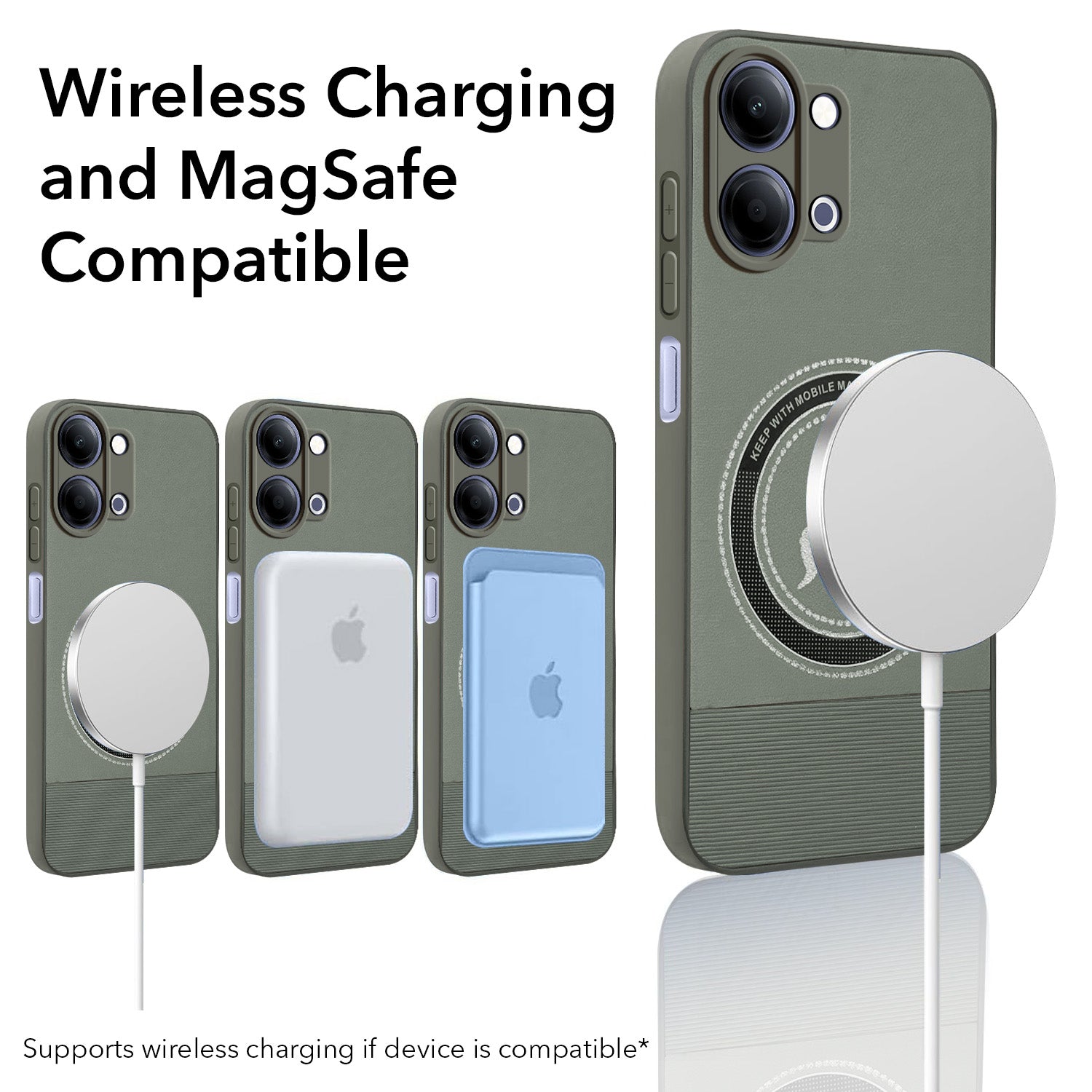 For Vivo iQOO Z11 Lite Back Cover Case PU Leather Finish (Professional Minimalist Texture | MagSafe Compatile | Camera Protection | Sleek Sober Formal)