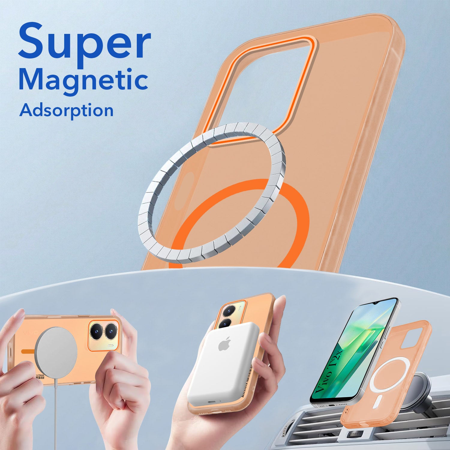 For Vivo T2x Back Cover Case (Soft Touch | Camera Bump Protection | MagSafe Compatible | Matte Finish)