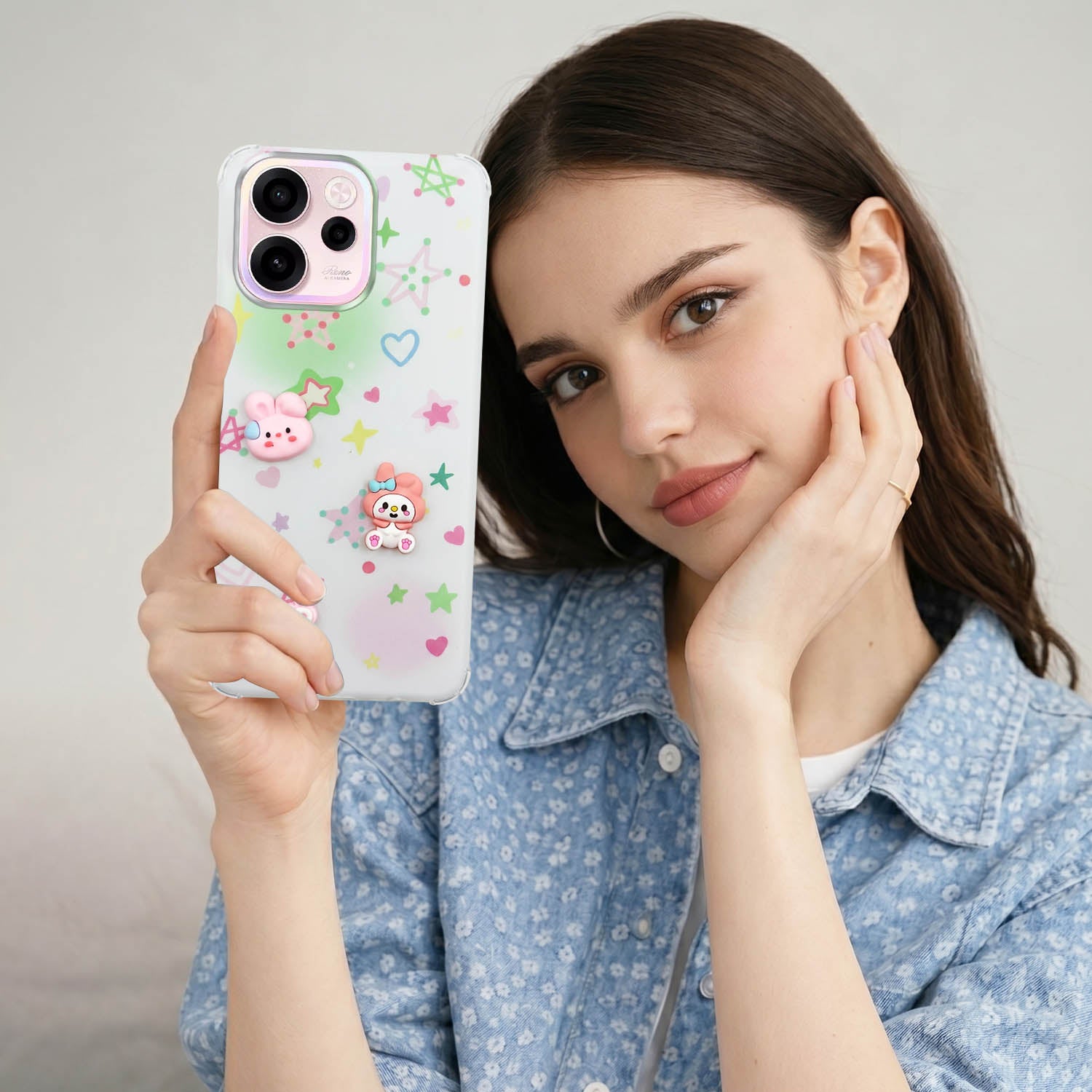 For Oppo Reno 15c Back Cover Case (3D Cute Cartoons | Hard Back Side Soft | Matte Premium Finish | HD Printing)