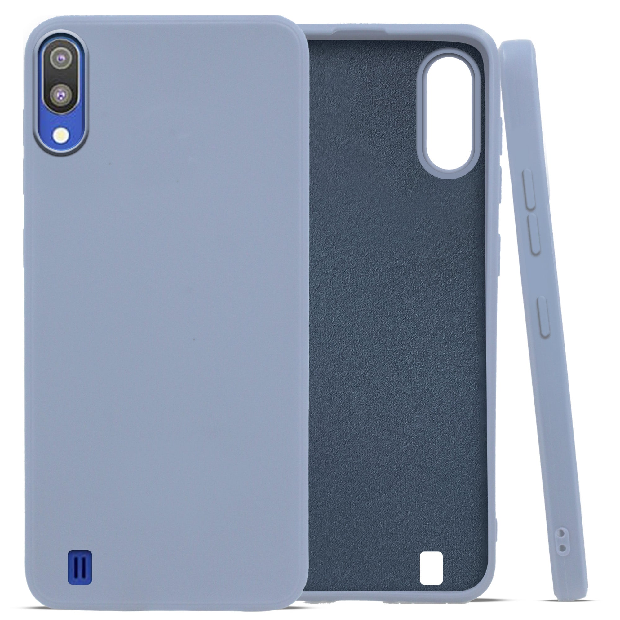 For Samsung Galaxy M10 Back Cover Case ( Matte Finish Silicone with Inside Fiber cloth)