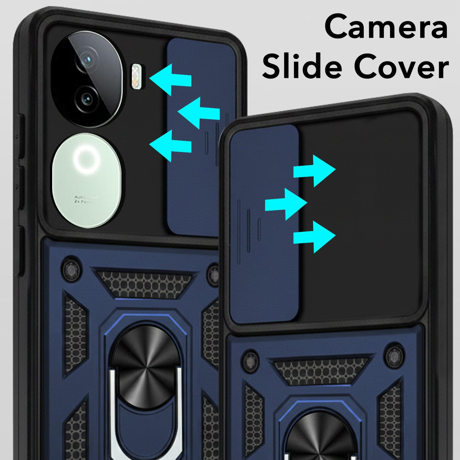 For Vivo iQOO Z9s Back Cover Case (Hybrid Dual Armor Polycarbonate)