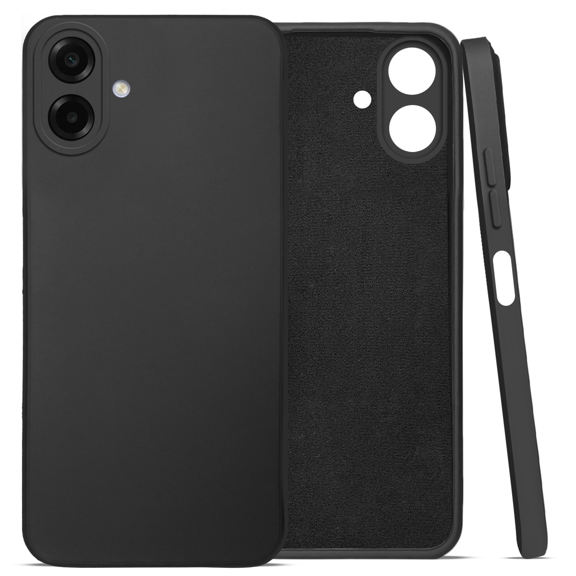 For Samsung Galaxy A07 | F70e 5G Back Case Cover (Inside Fiber cloth with Matte Finish Silicone |Black)