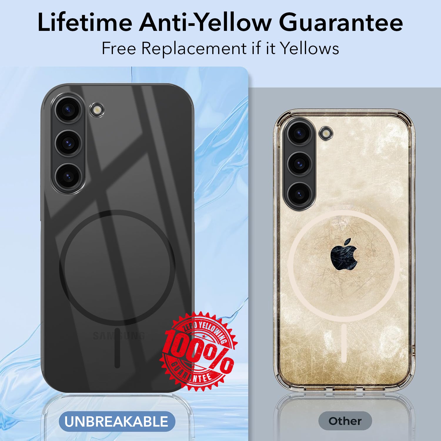 For Samsung Galaxy S23 5G Back Cover Case (Crystal Clear Case | MagSafe Wireless Charging Support | Hard Anti Yellow | Camera Protection Bump)