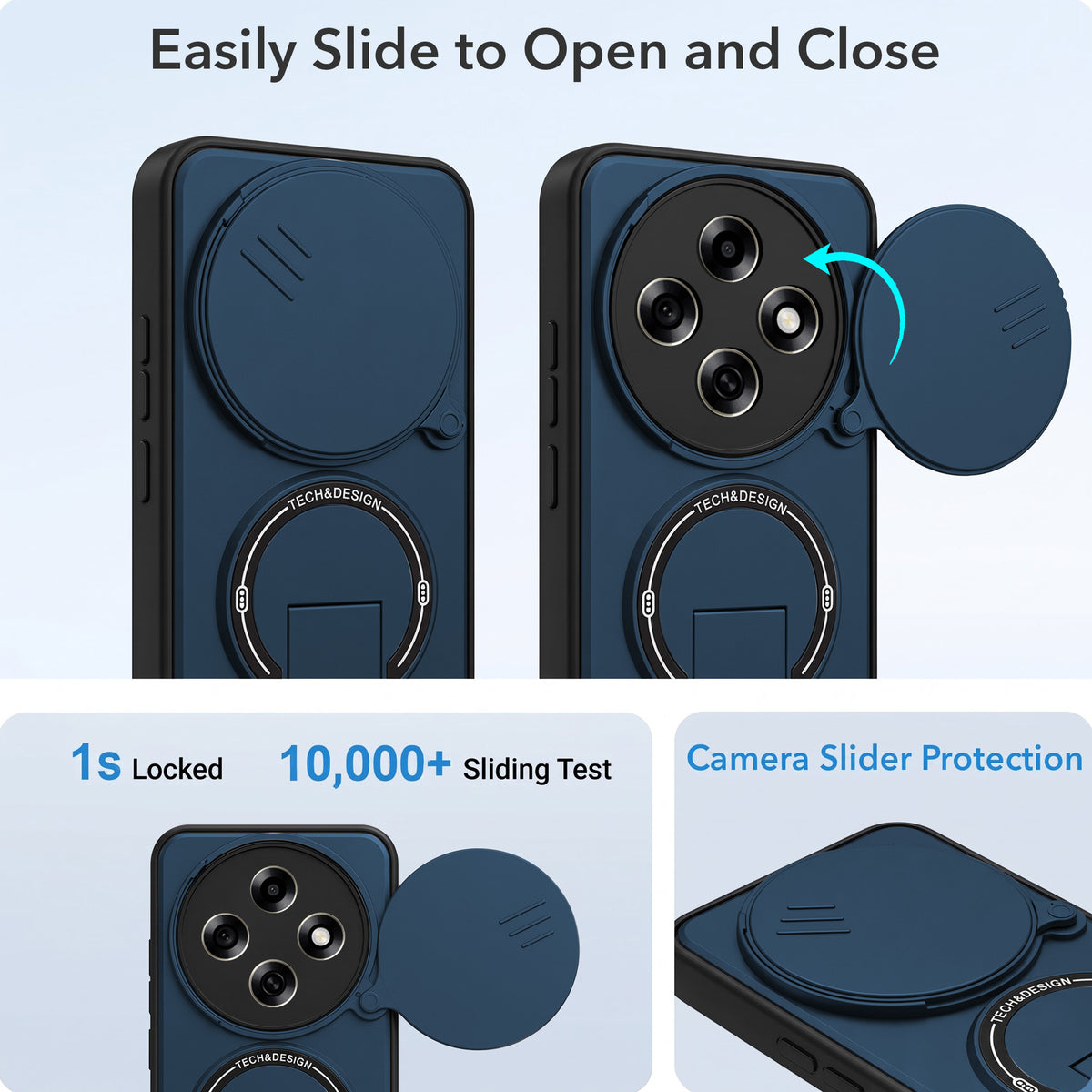 For Oppo F31 Pro Back Case Cover Metallic (Hybrid Armor Kickstand | Sliding Shutter Camera Protection | MagSafe Compatible)