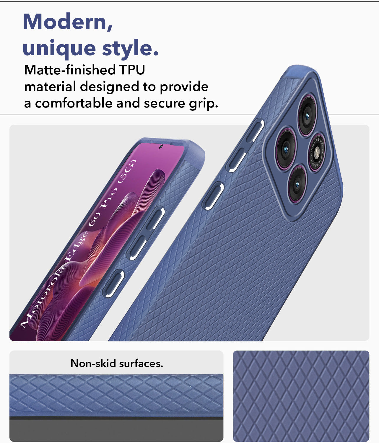 For Motorola Moto Edge 60 Pro Back Cover Case (Liquid Silicone | Side Grip | Camera Protection)