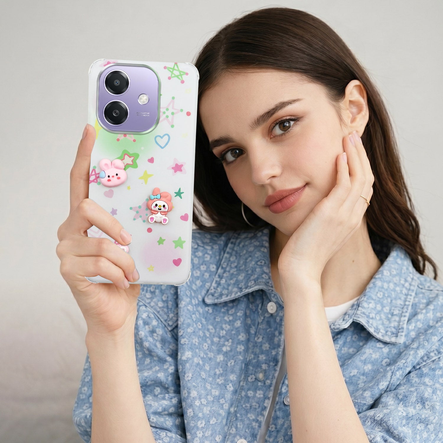 For Oppo A3X (4G/5G) | Oppo A3 5G Back Cover Case (3D Cute Cartoons | Hard Back Side Soft | Matte Premium Finish | HD Printing)