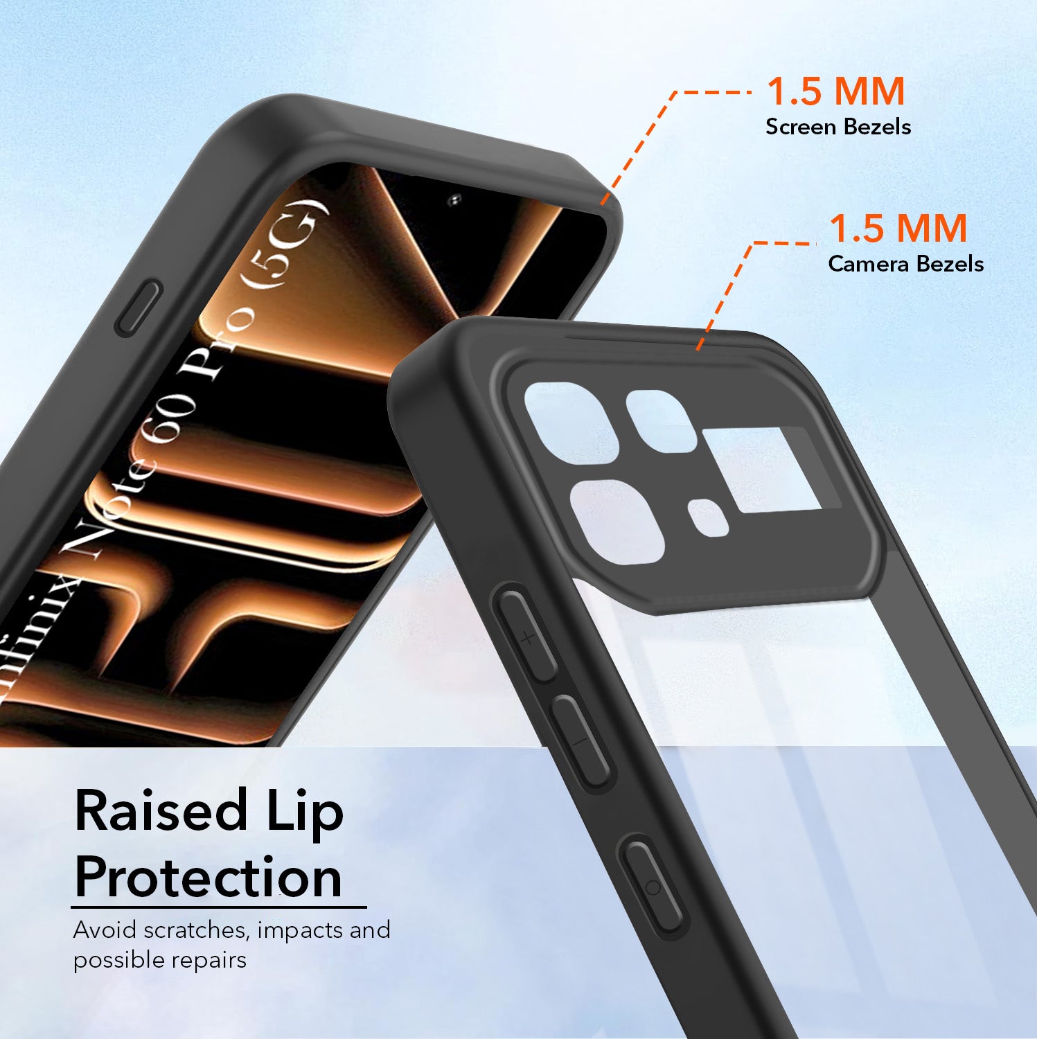 For Infinix Note 60 Pro 5G Back Cover Case Ultra-Hybrid (Lifetime Anti Yellow | Anti Scratch | Crystal Clear Shockproof)