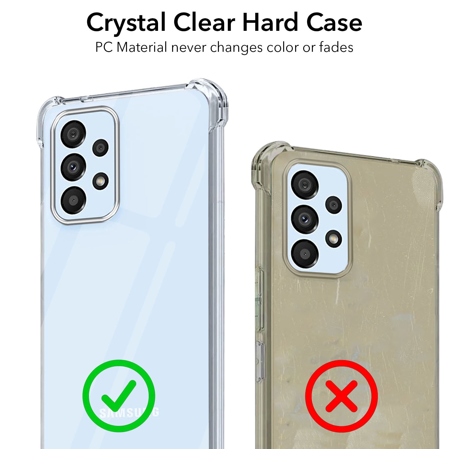 For Samsung Galaxy A33 5G Back Cover Shockproof Crystal-Clear (Drop & Camera Protection | Hard Polycarbonate)