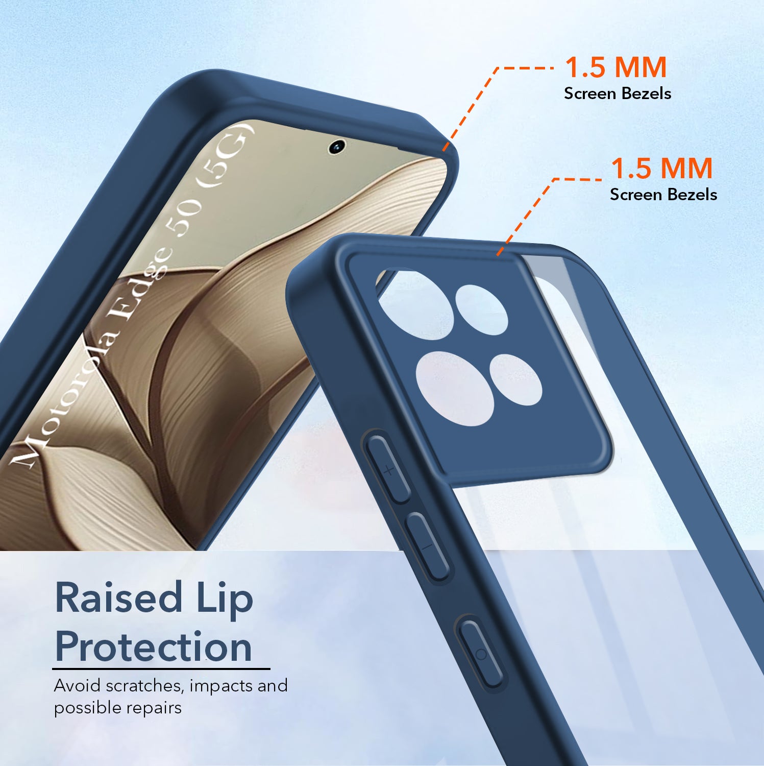 For Motorola Moto Edge 50 5G Back Cover Case (Lifetime Anti Yellow | Anti Scratch | Crystal Clear Shockproof)