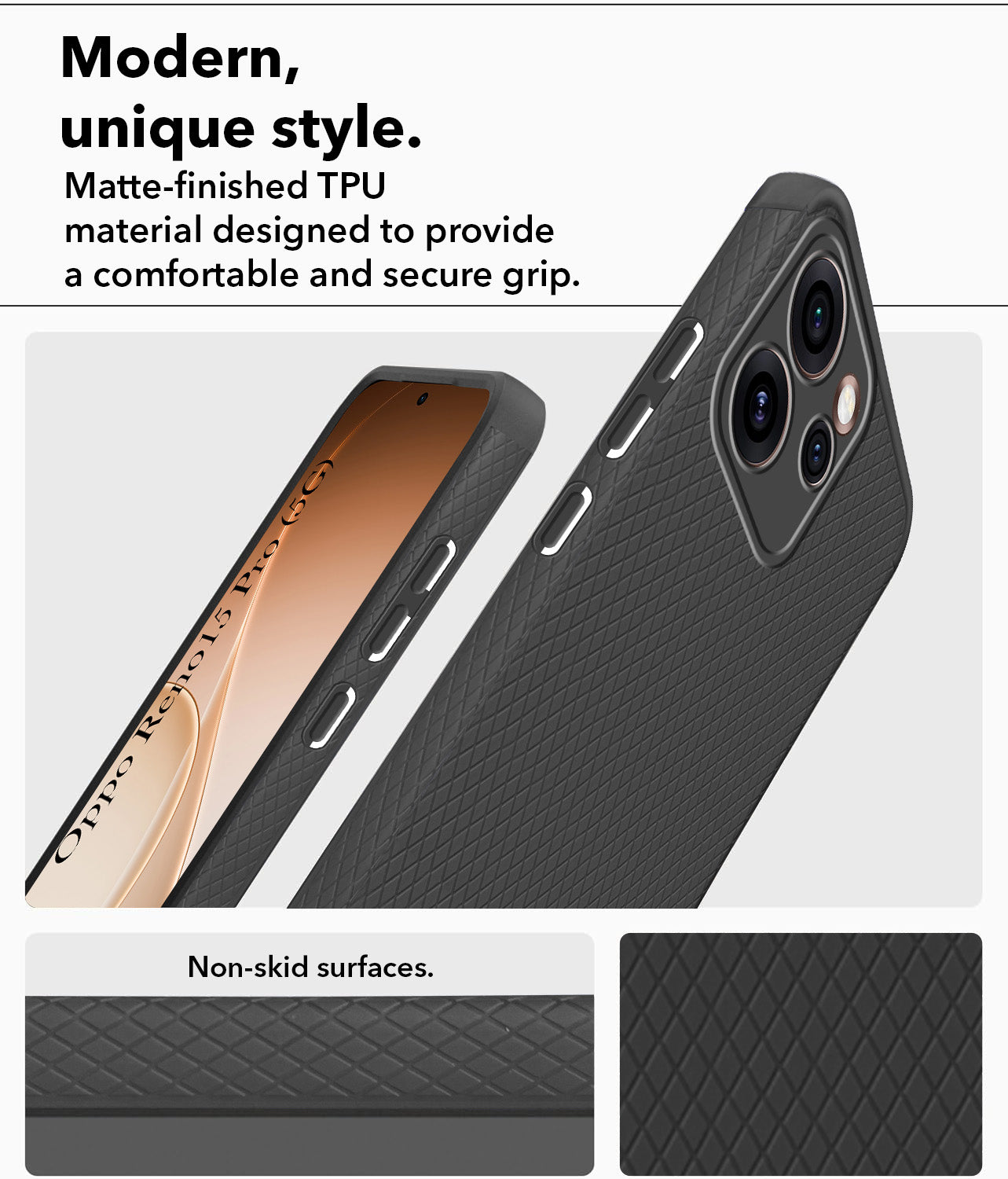 For Oppo Reno15 Pro 5G | Oppo Reno 15 Pro 5G Back Cover Case Liquid Silicone (Camera Protection | Side Grip Texture | Soft and Flexible)