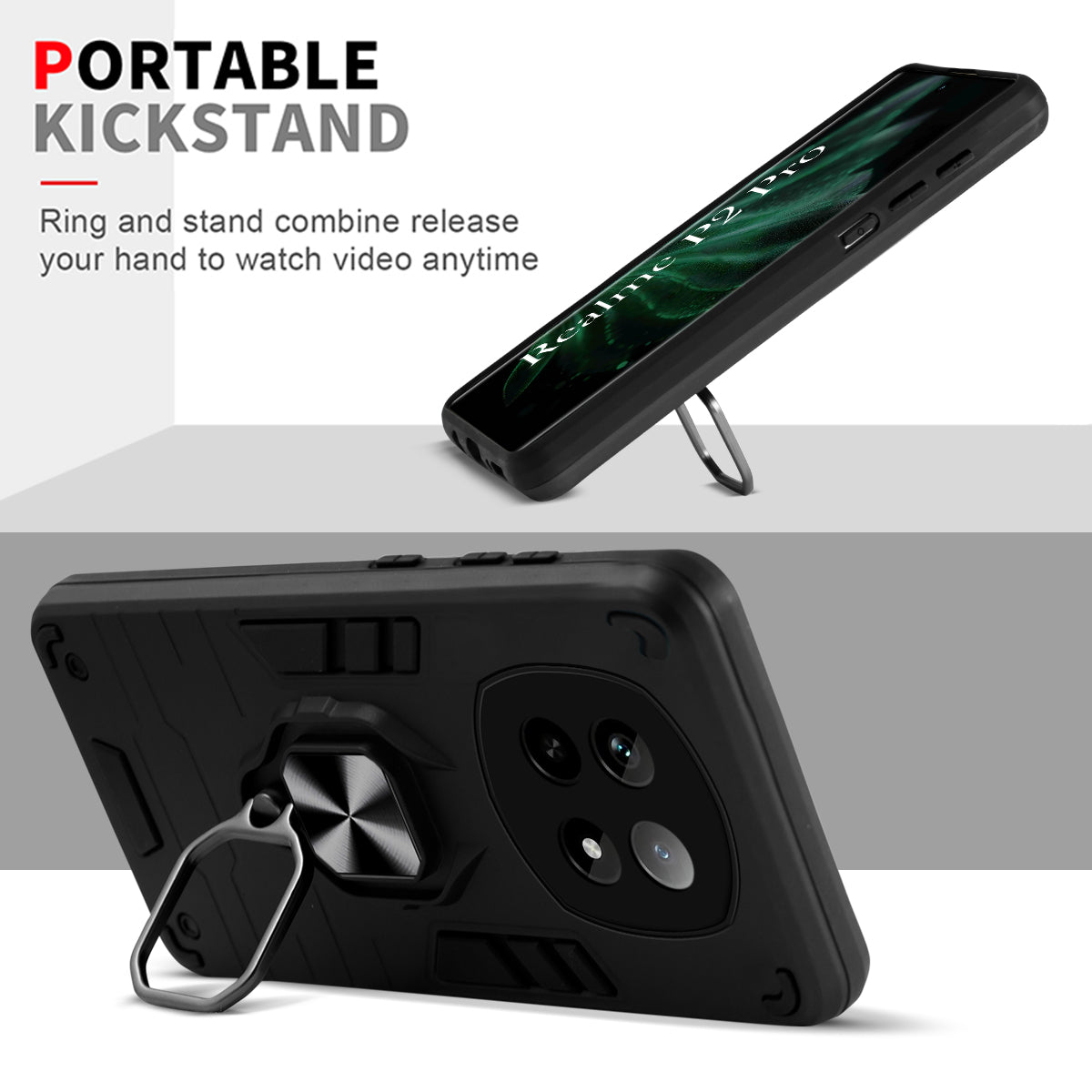 For Realme P2 Pro Back Cover Case (Shockproof Polycarbonate Dual Layer Hybrid Armor)