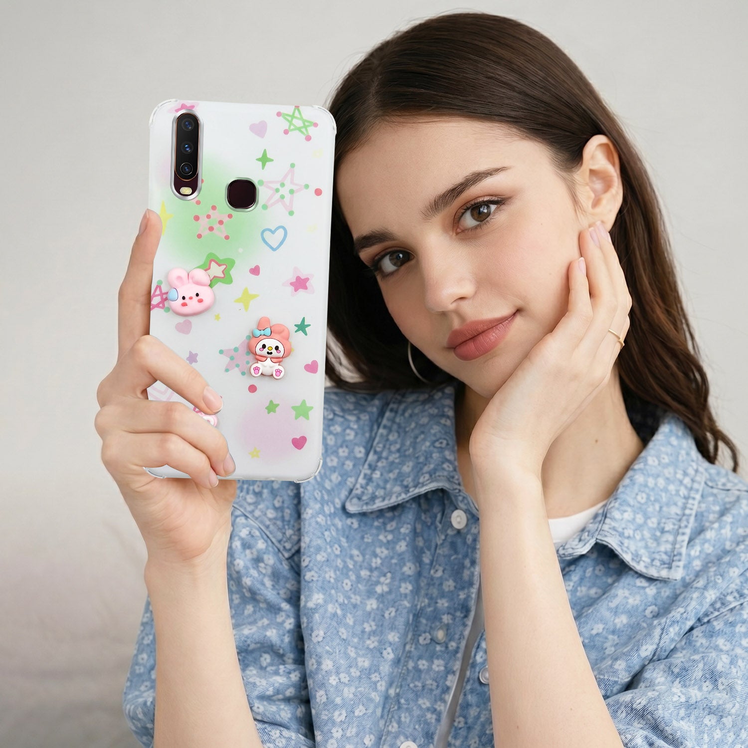 For Vivo Y12 | Y15 | Y17 Back Cover Case (3D Cute Cartoons | Hard Back Side Soft | Matte Premium Finish | HD Printing)