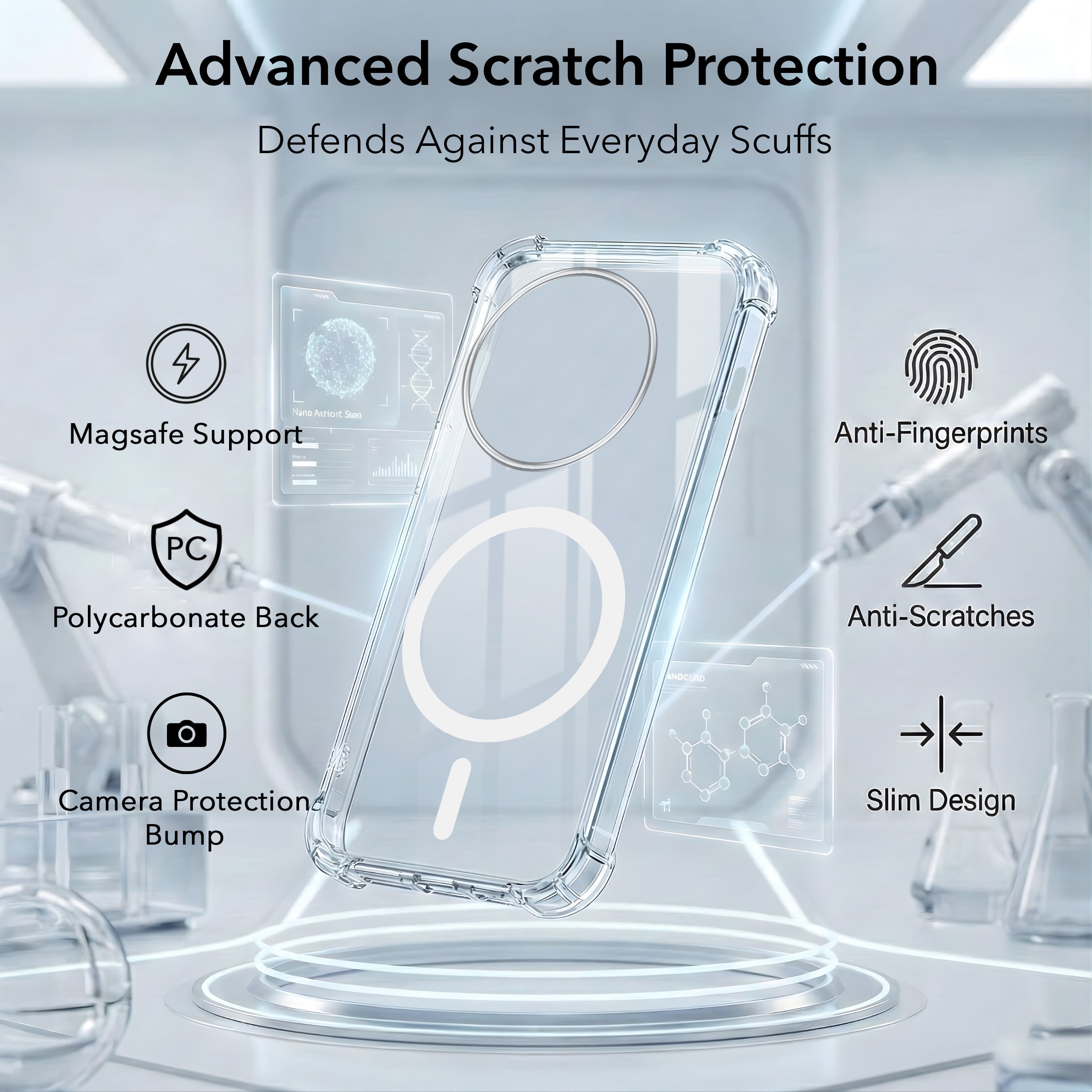 For OnePlus 13 Back Cover Shockproof Crystal-Clear (Magsafe Wireless Support | Drop & Camera Protection | Hard Polycarbonate)