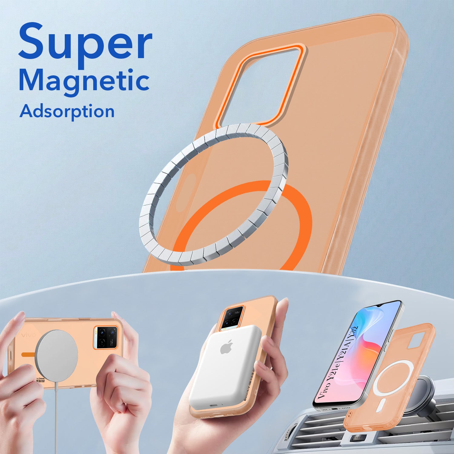 For Vivo Y21e | Vivo Y21A | Vivo Y32 Back Cover Case (Soft Touch | Camera Bump Protection | MagSafe Compatible | Matte Finish)