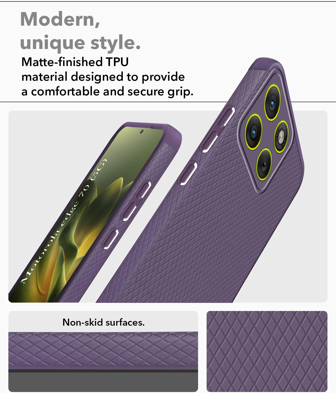 For Motorola Moto Edge 70 Back Cover Case Liquid Silicone (Camera Protection | Side Grip Texture | Soft and Flexible)