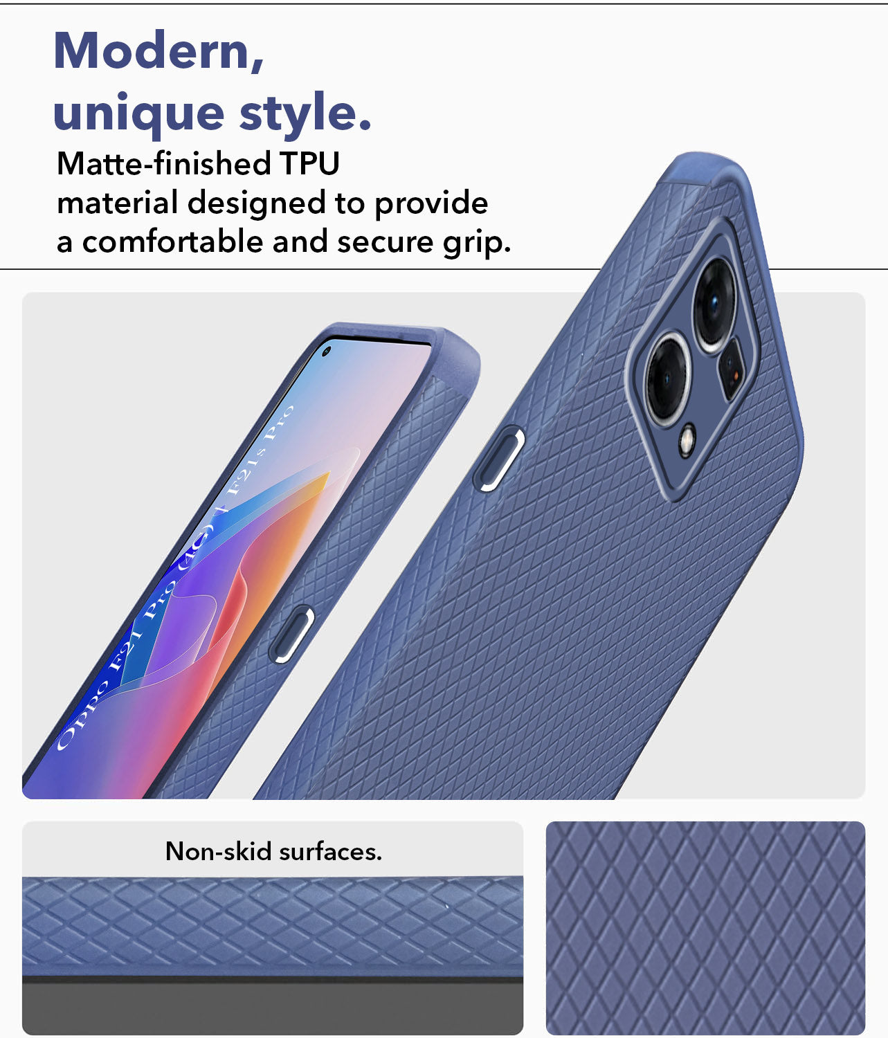For Oppo F21 Pro 4G | F21s Pro Back Cover Case (Liquid Silicone | Side Grip | Camera Protection)