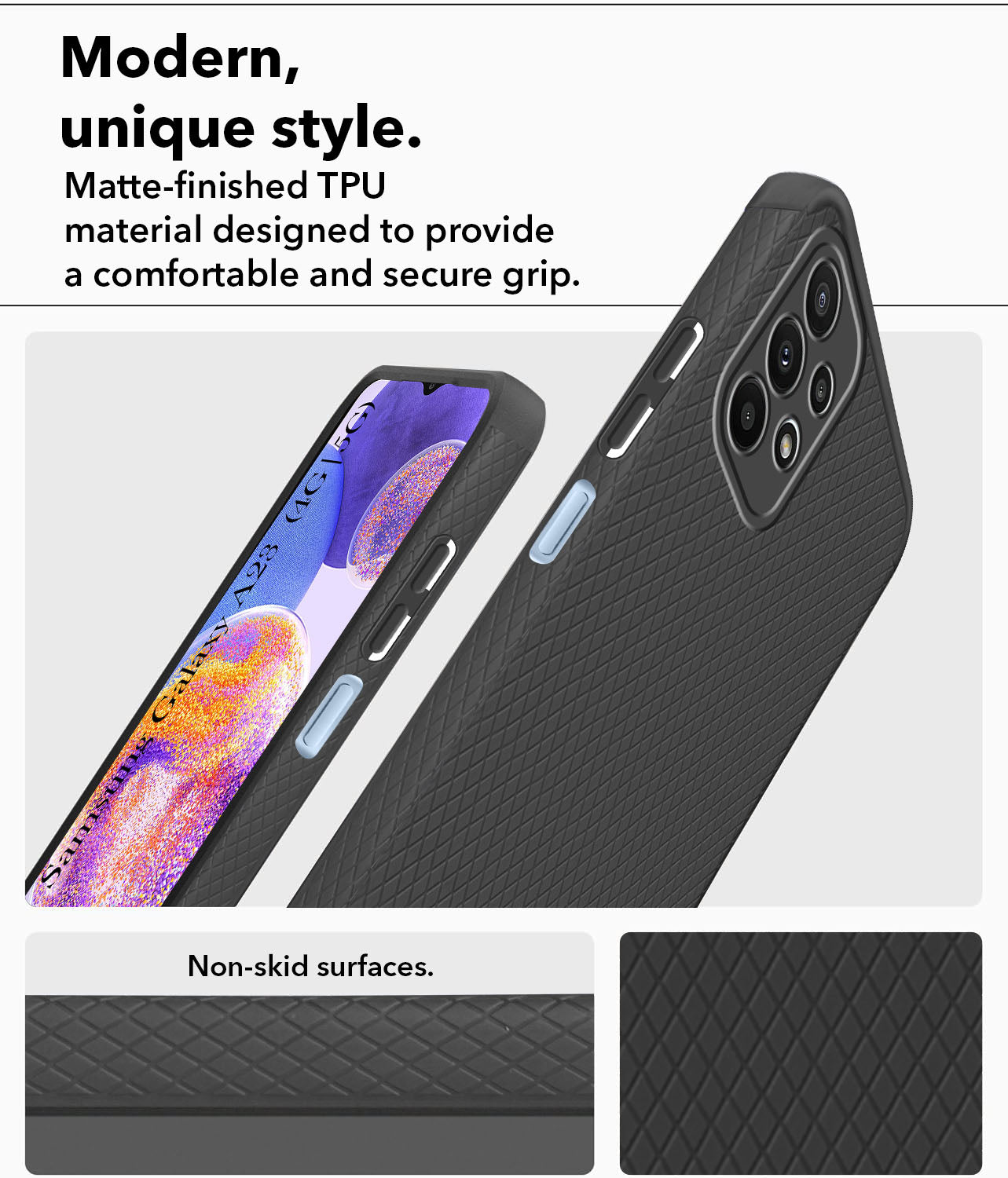 For Samsung Galaxy A23 4G | 5G Back Cover Case (Liquid Silicone | Side Grip | Camera Protection)
