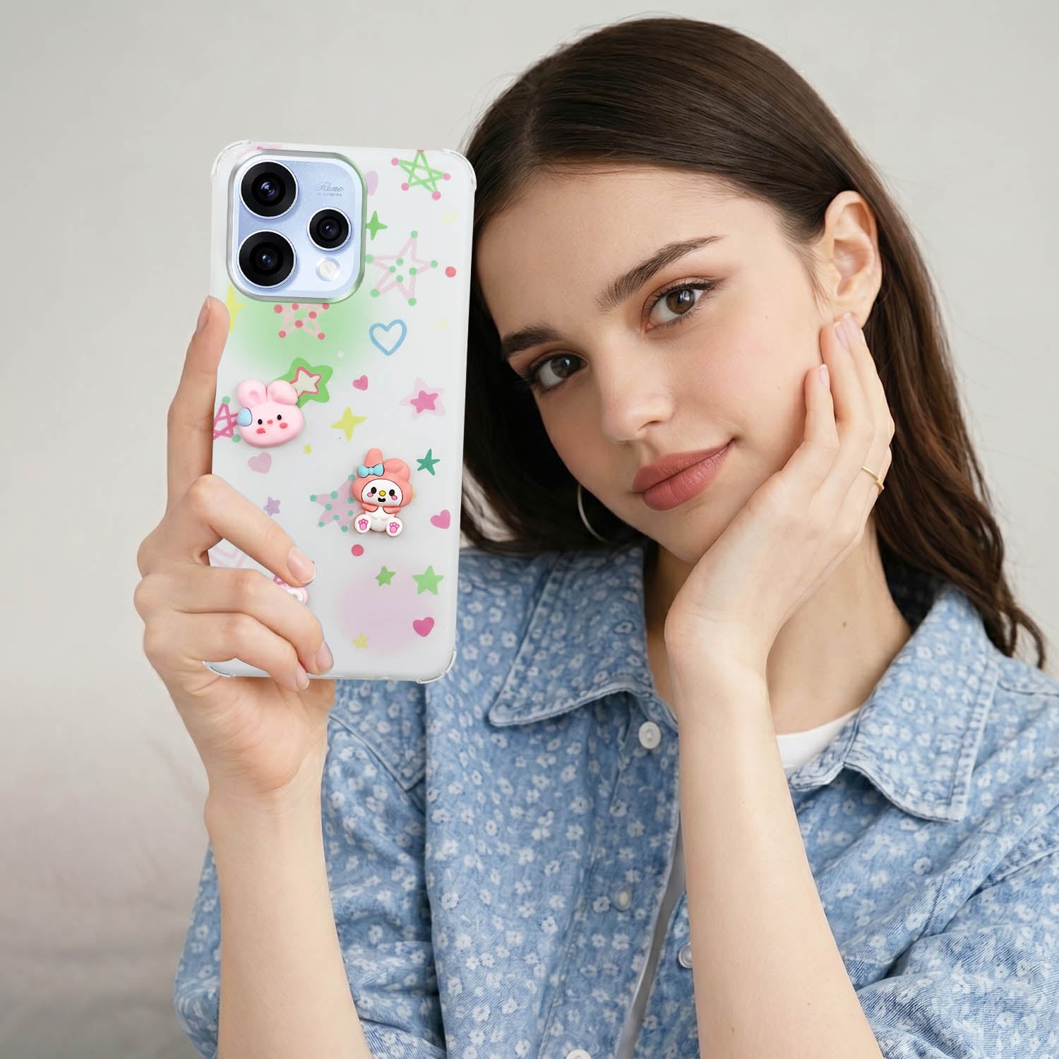 For Oppo Reno15 5G | Oppo Reno 15 5G Back Cover Case (3D Cute Cartoons | Hard Back Side Soft | Matte Premium Finish | HD Printing)
