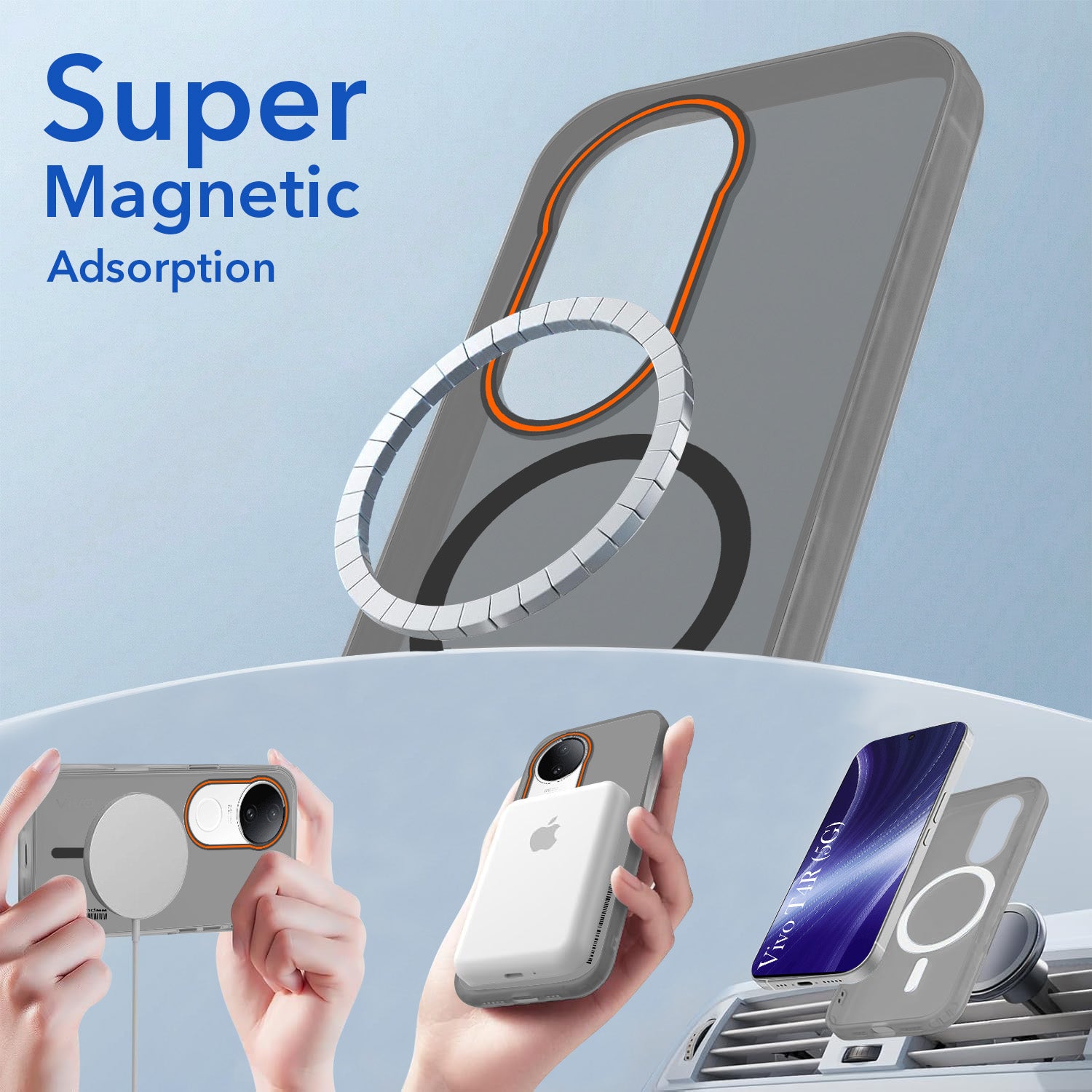 For Vivo T4R Back Cover Case (Soft Touch | Camera Bump Protection | MagSafe Compatible | Matte Finish)