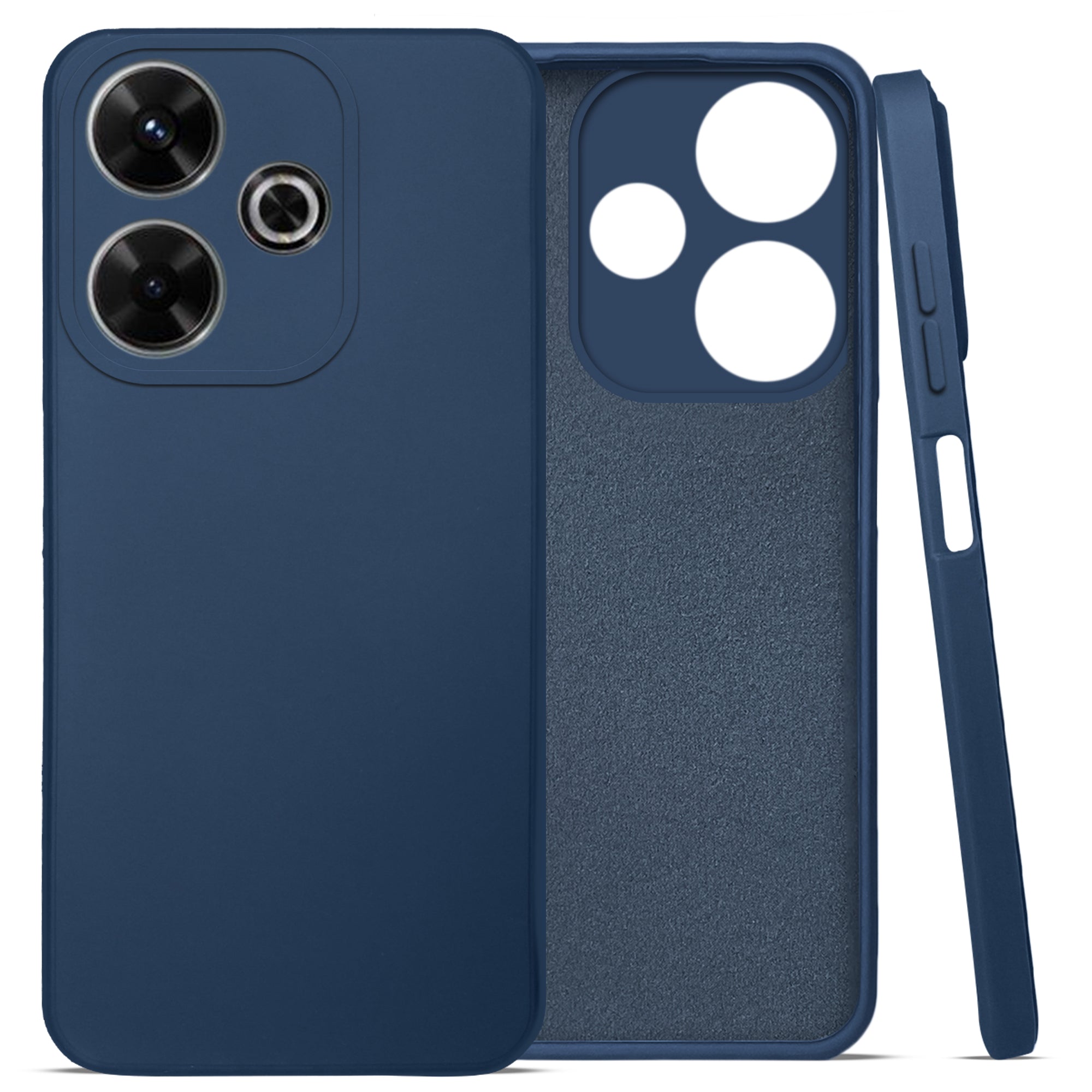 For Poco M6 Plus 5G Back Cover Case ( Matte Finish Silicone with Inside Fiber cloth)