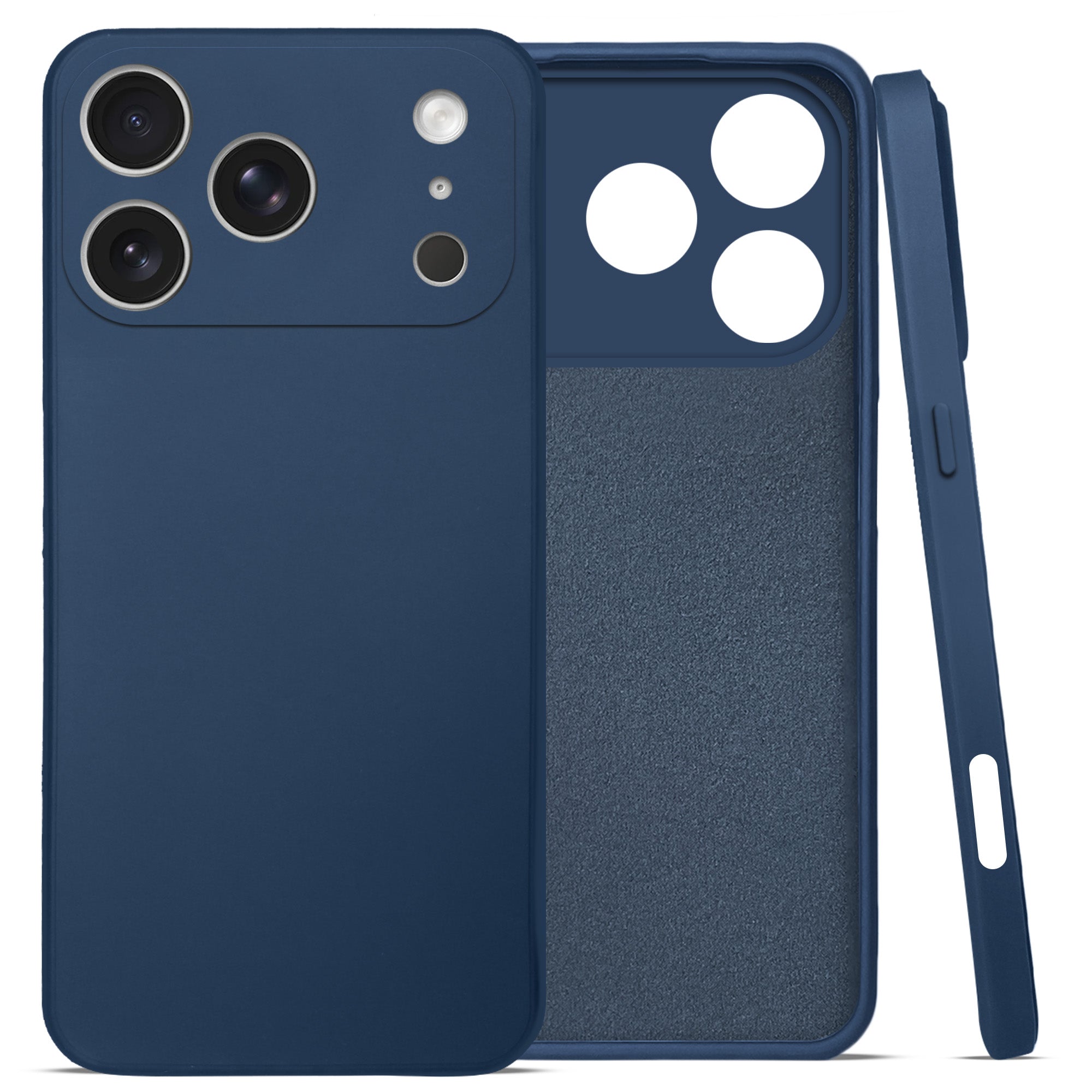 For Apple iPhone 17 Pro Back Cover Case (Matte Finish Silicone with Inside Fiber Cloth)