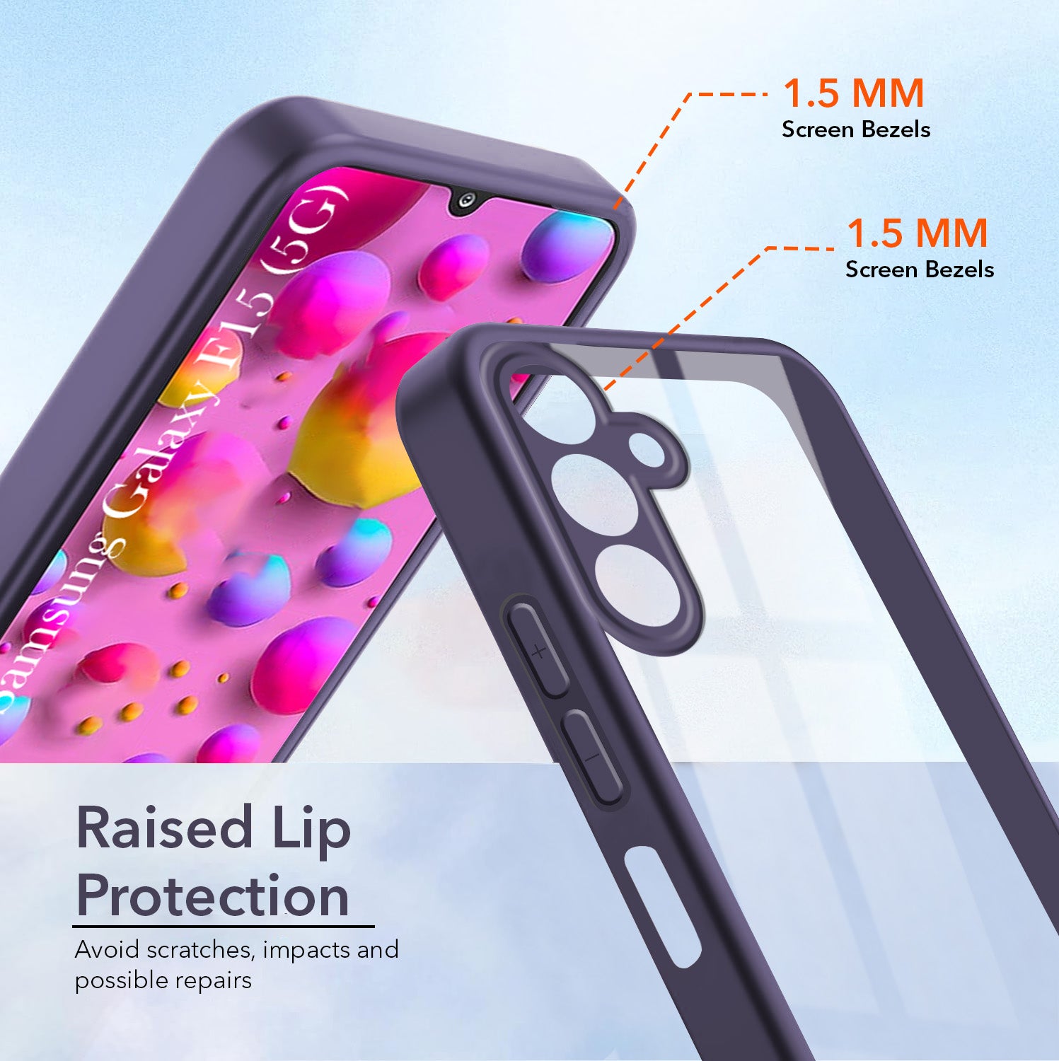 For Samsung Galaxy F15 5G Back Cover Case Ultra-Hybrid (Lifetime Anti Yellow | Anti Scratch | Crystal Clear Shockproof)