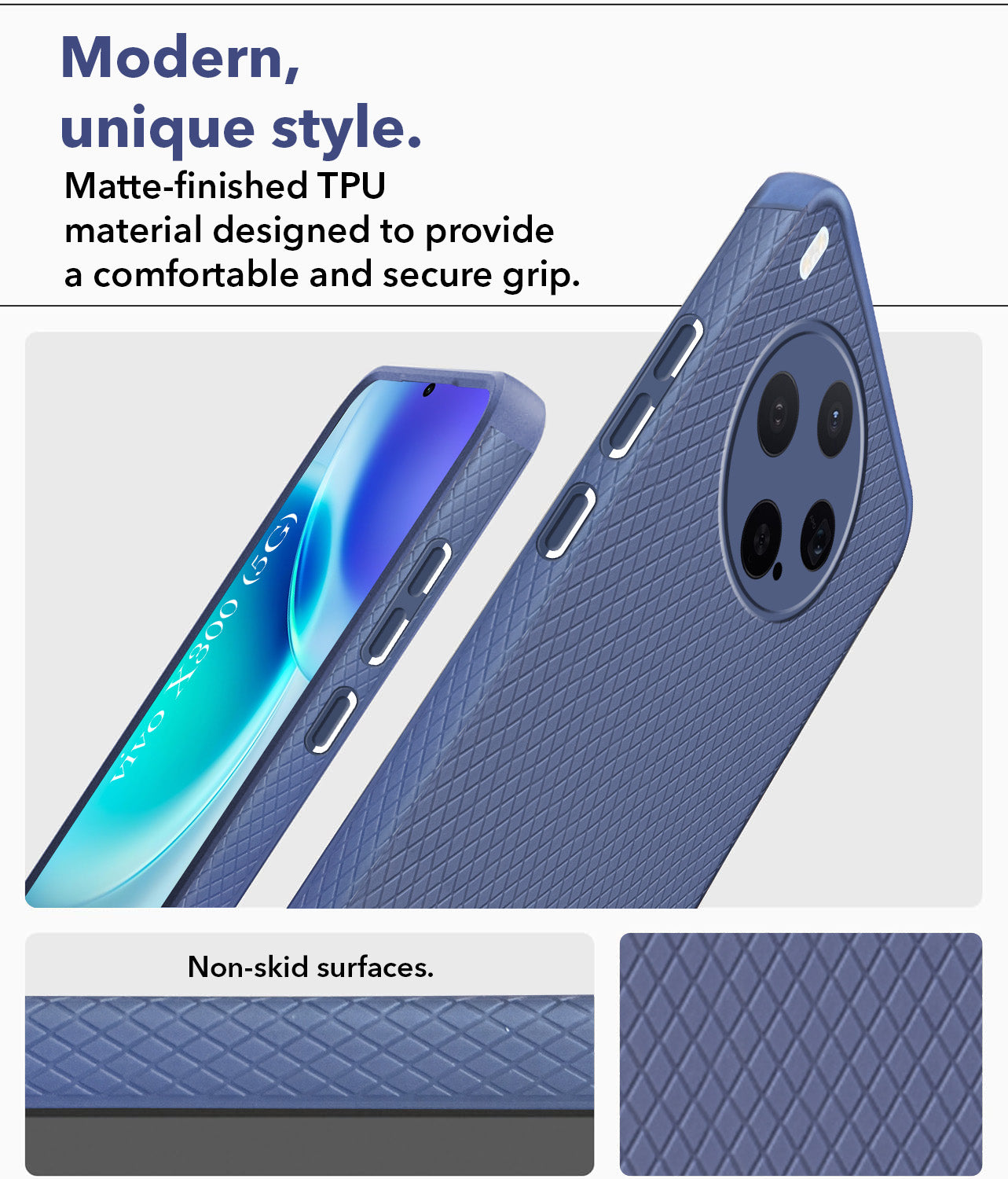 For Vivo X300 5G Back Cover Case Liquid Silicone (Camera Protection | Side Grip Texture | Soft and Flexible)