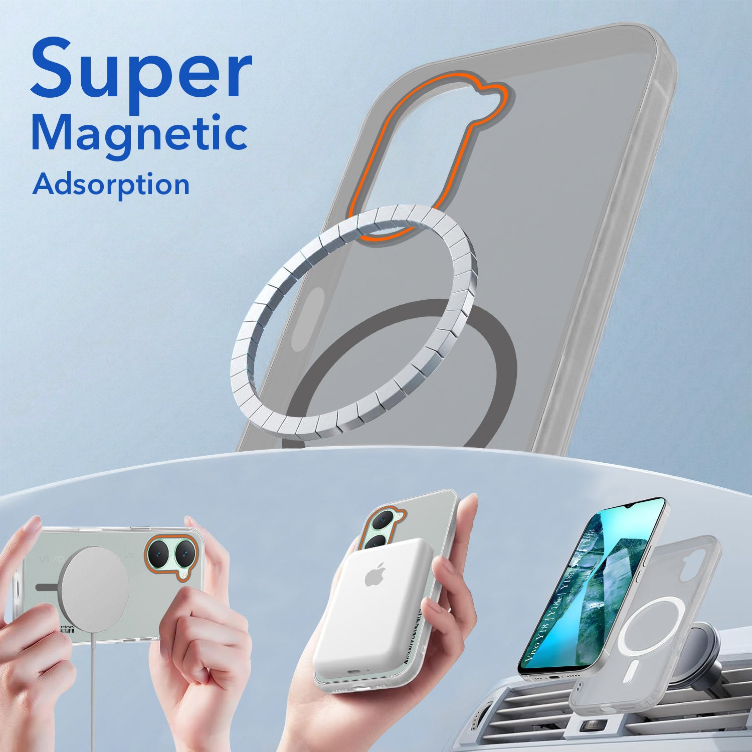 For Vivo Y18 | Y18e | Y03 | Y18i | Y18t Back Cover Case (Soft Touch | Camera Bump Protection | MagSafe Compatible | Matte Finish)