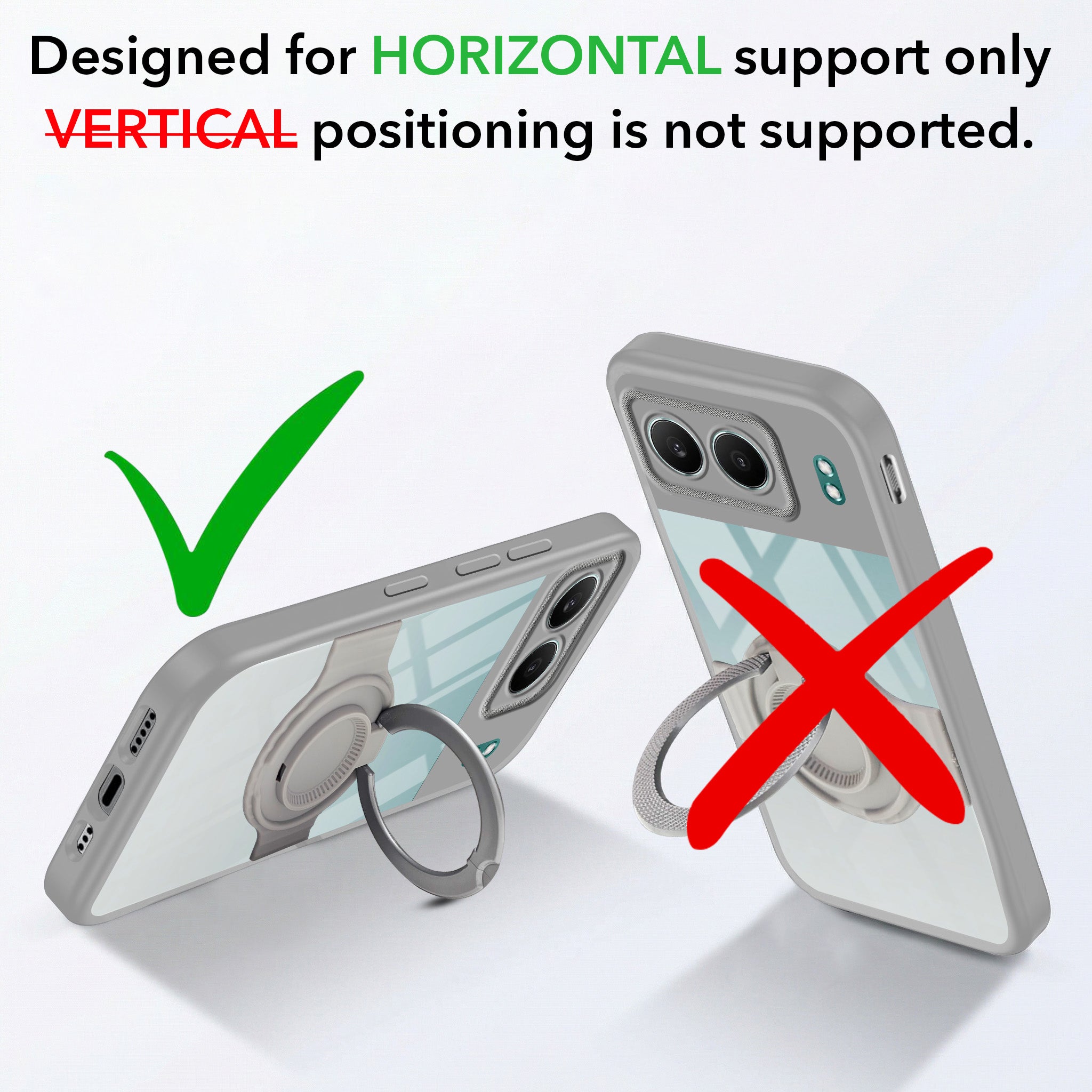 For Oneplus Nord 4 Back Cover Case with stand (Built-in Ring Holder Kickstand | Lifetime Anti Yellow | Camera Protection)