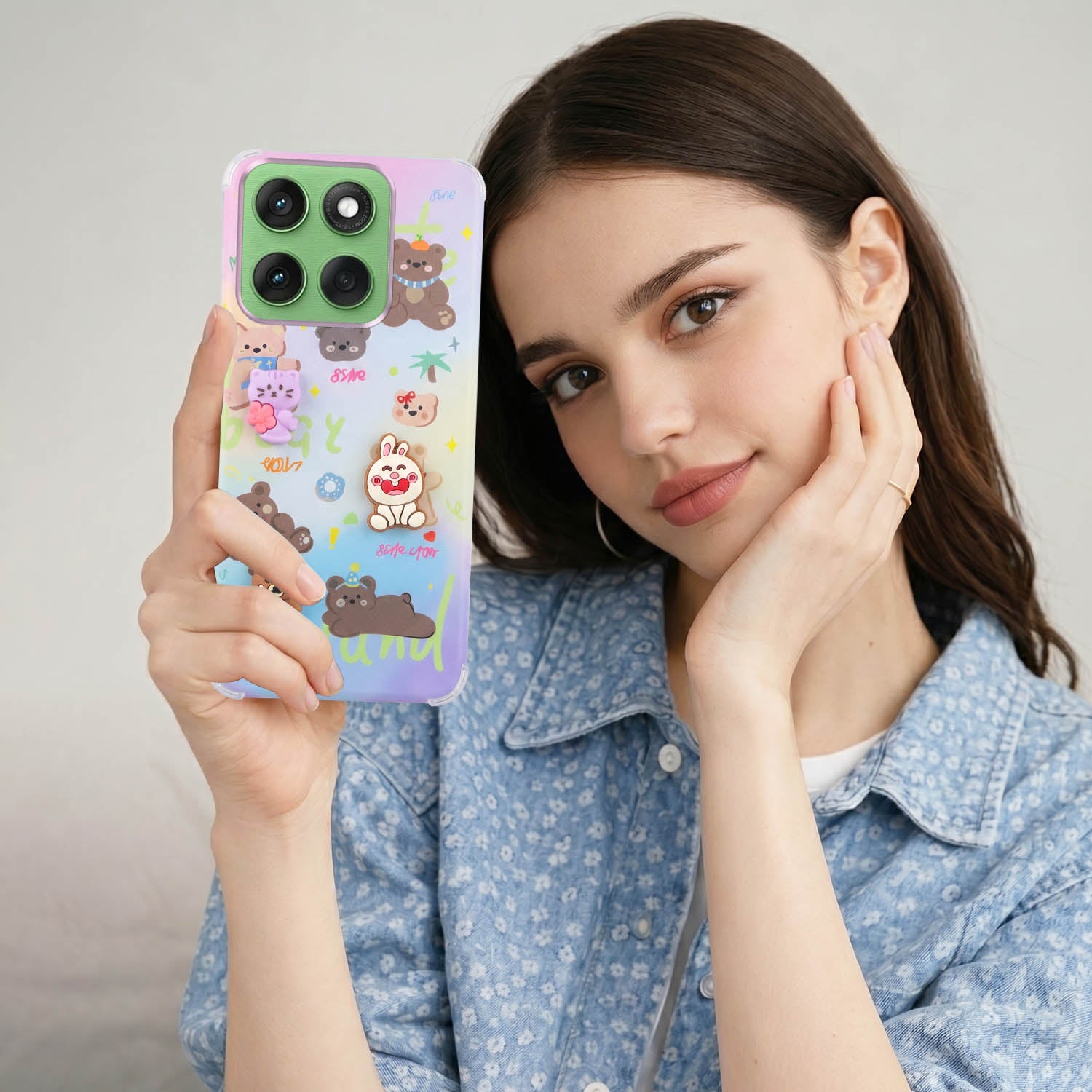 For Motorola Moto Edge 60 Back Cover Case (3D Cute Cartoons | Hard Back Side Soft | Matte Premium Finish | HD Printing)