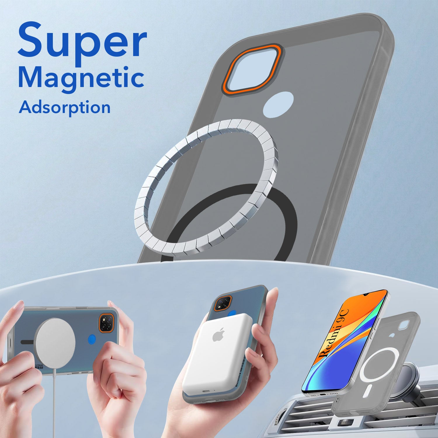 For Redmi 9C Back Cover Case (Soft Touch | Camera Bump Protection | MagSafe Compatible | Matte Finish)
