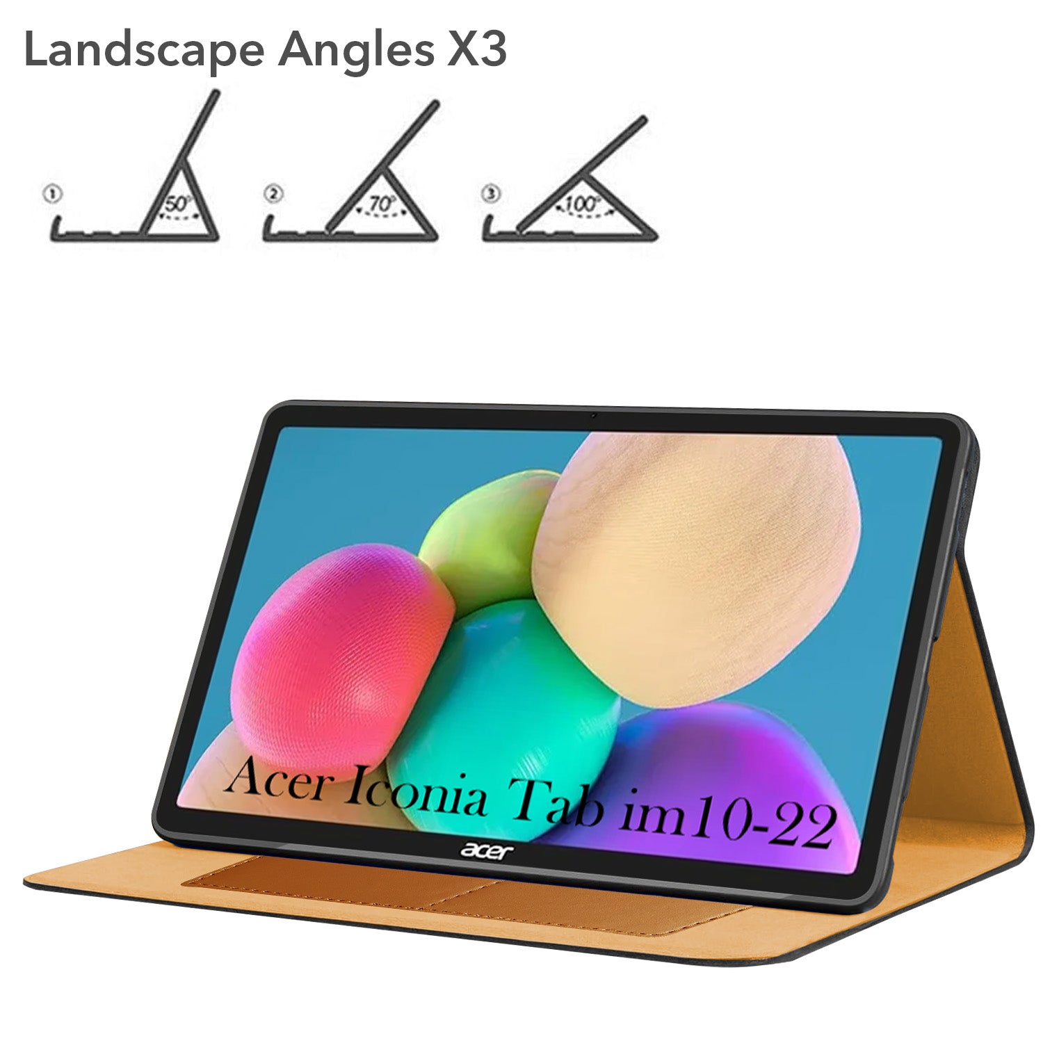 For Acer Iconia Tab iM10-22 10.36 Inch Flip Cover Folio Cover (PU Leather | Multi-Angle Smart Stand | Card Storage Slots | Silicone Back Pouch)