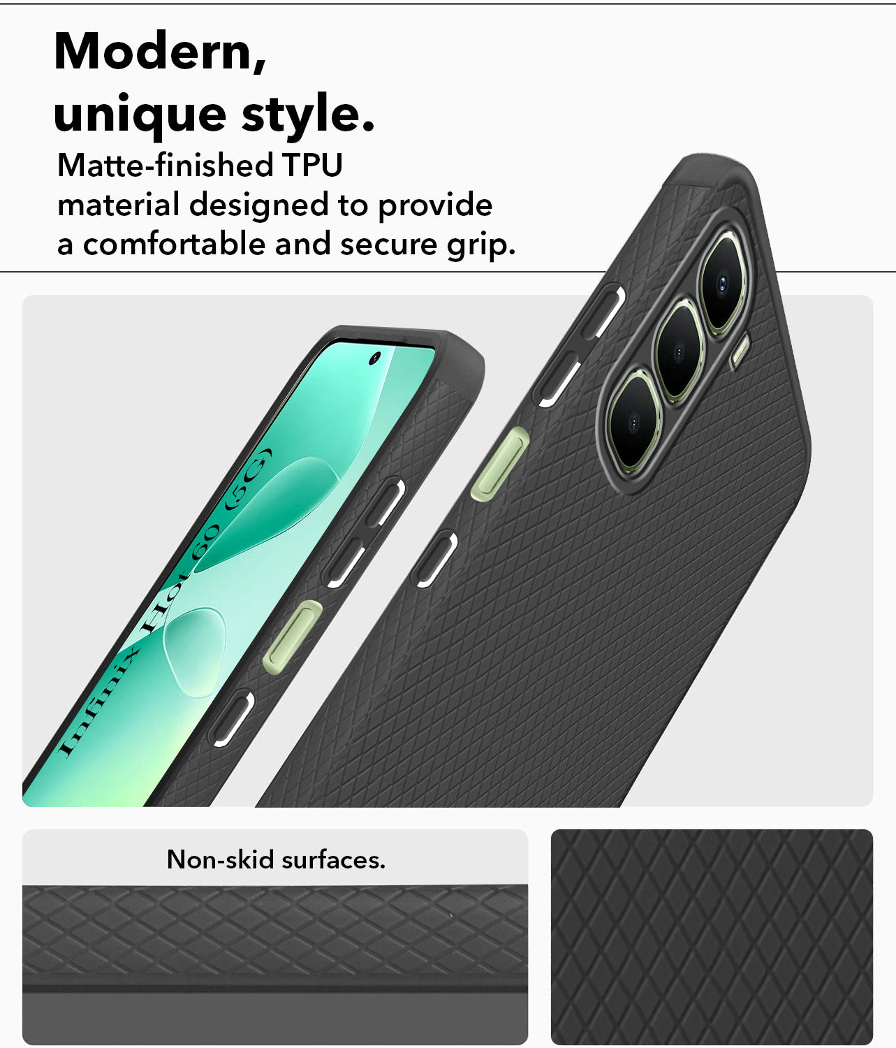 For Infinix Hot 60 5G Back Cover Case (Liquid Silicone | Side Grip | Camera Protection)