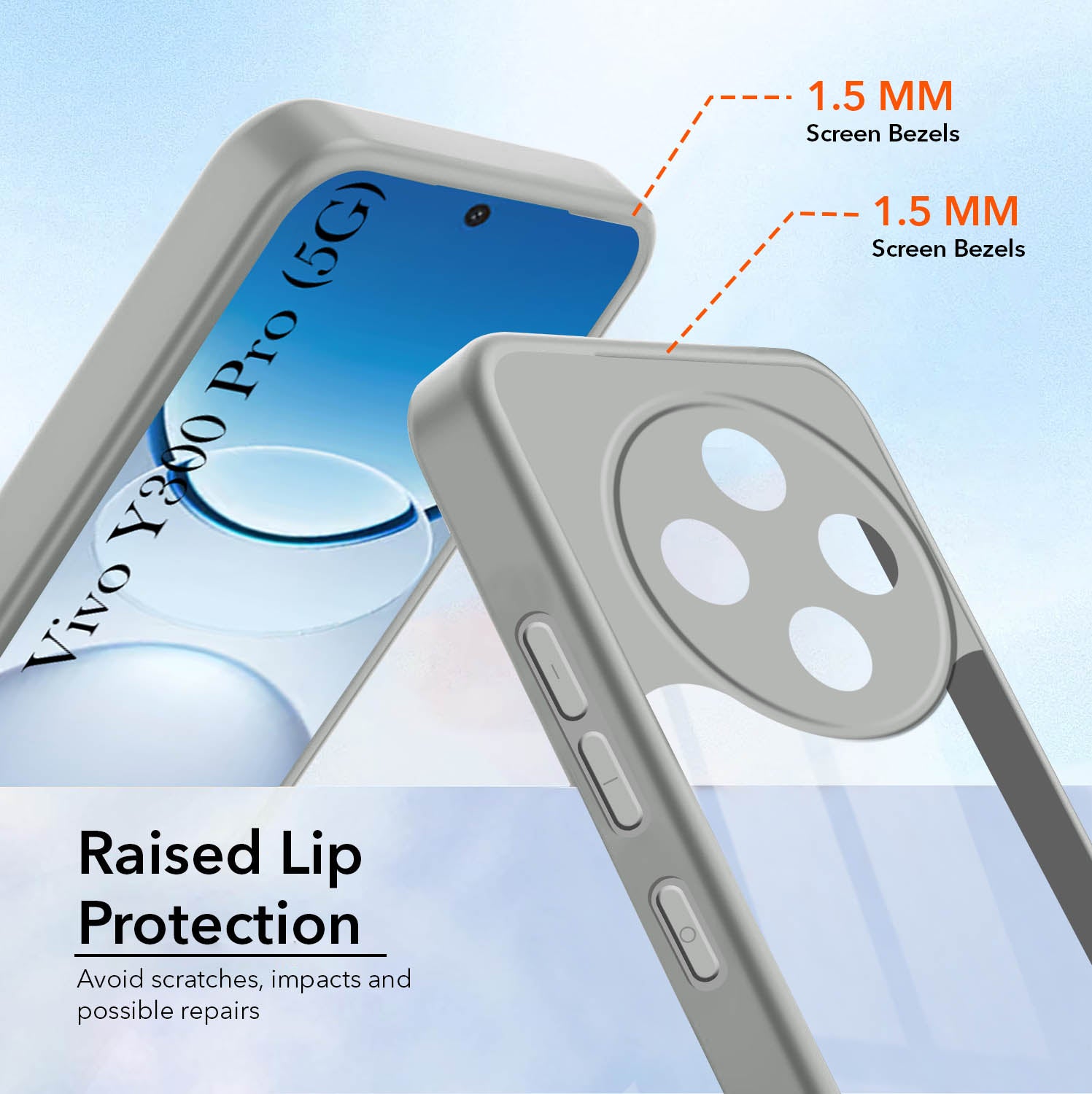 For Vivo Y300 Pro Back Cover Case (Lifetime Anti Yellow | Anti Scratch | Crystal Clear Shockproof)