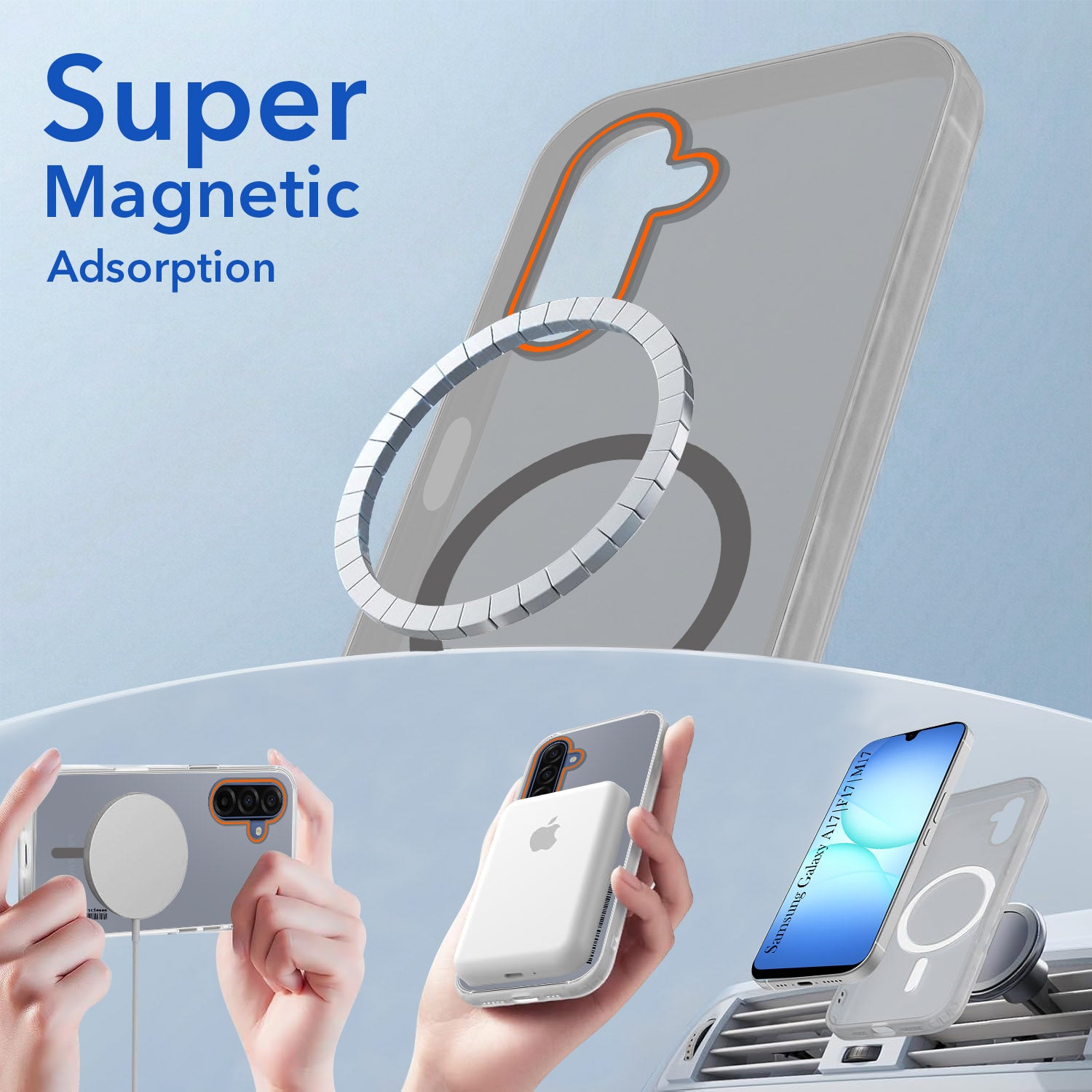 For Samsung Galaxy A17 | Samsung F17 | Samsung M17 5G Back Cover Case (Soft Touch | Camera Bump Protection | MagSafe Compatible | Matte Finish)