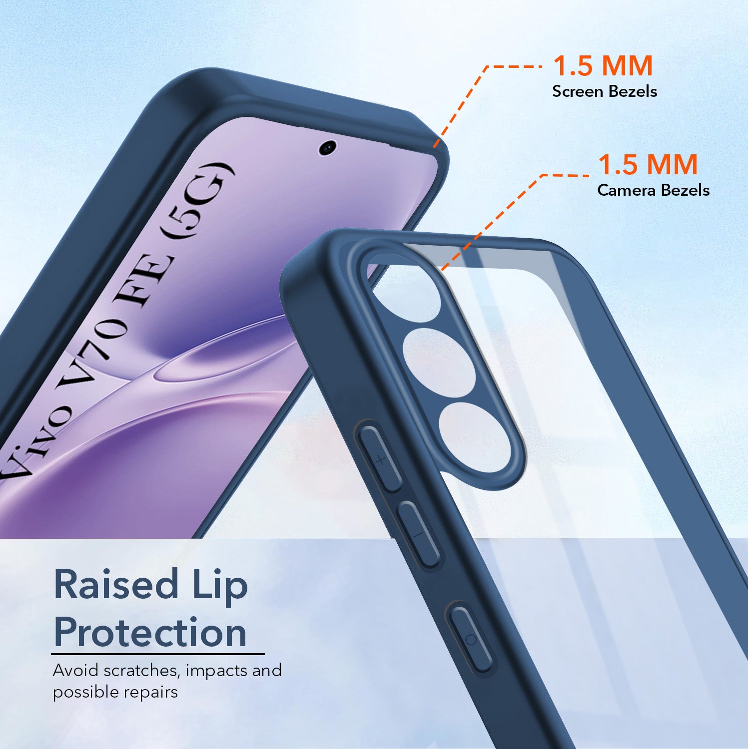 For Vivo V70 FE 5G Back Cover Case Ultra-Hybrid (Lifetime Anti Yellow | Anti Scratch | Crystal Clear Shockproof)