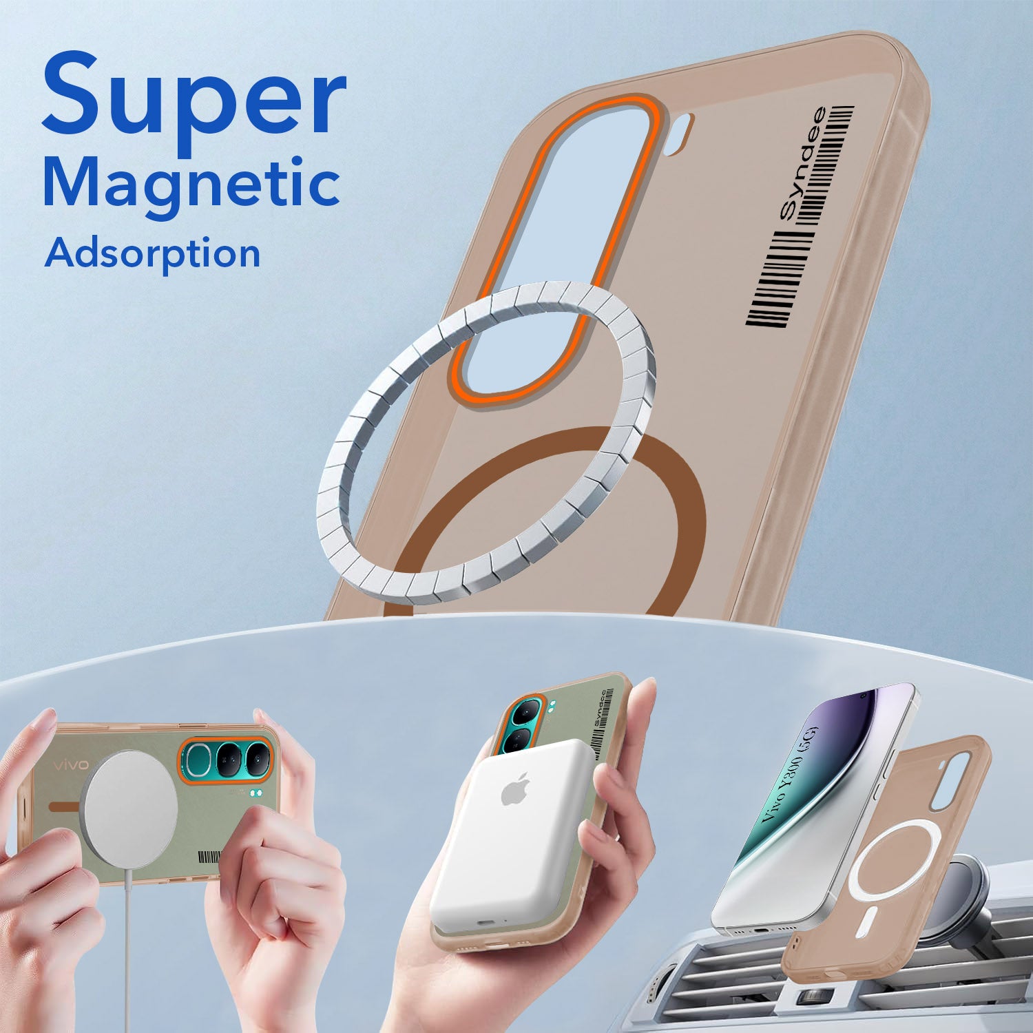 For Vivo Y300 Back Cover Case (Soft Touch | Camera Bump Protection | MagSafe Compatible | Matte Finish)